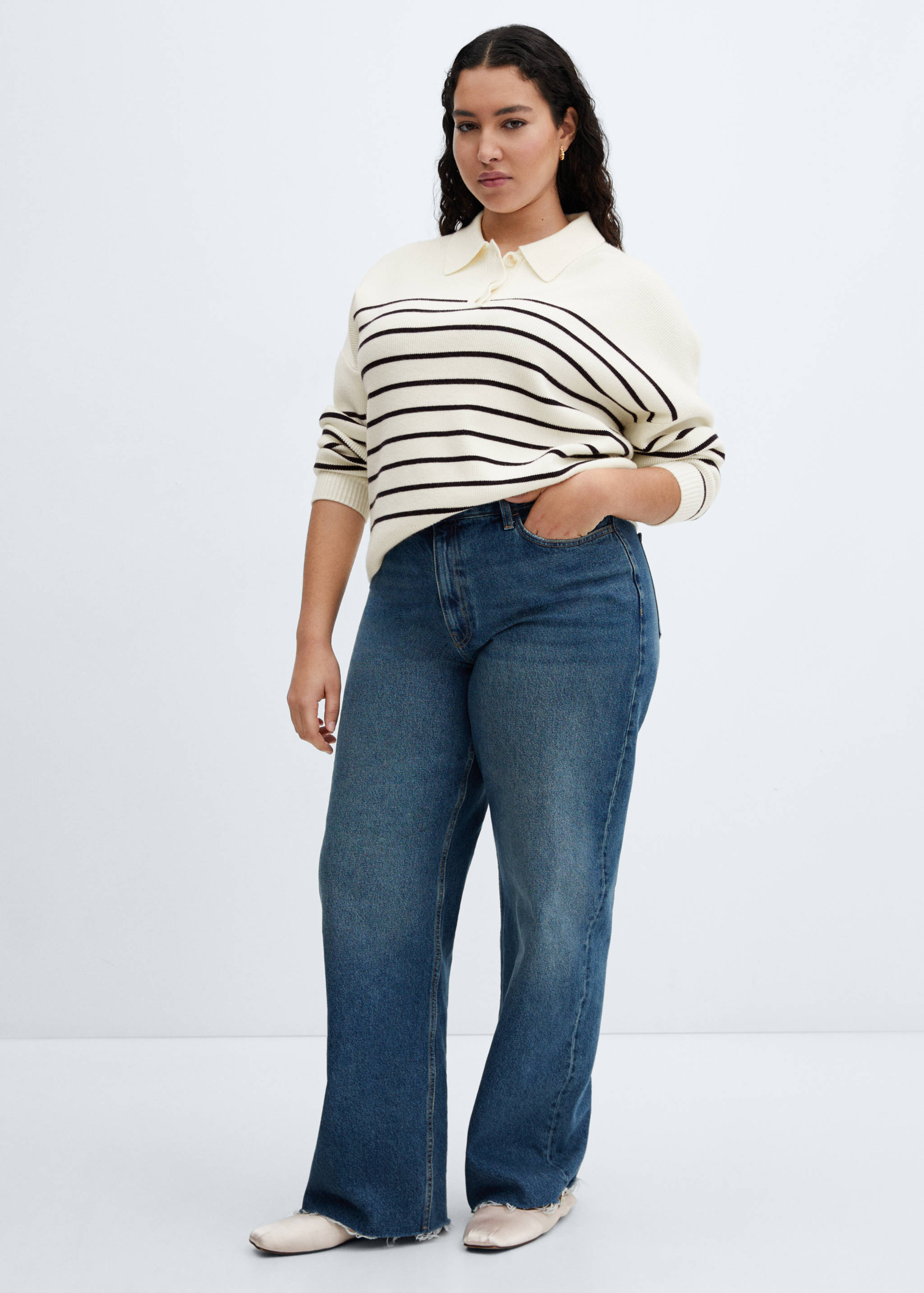 Buttoned collar knit sweater - Details of the article 3