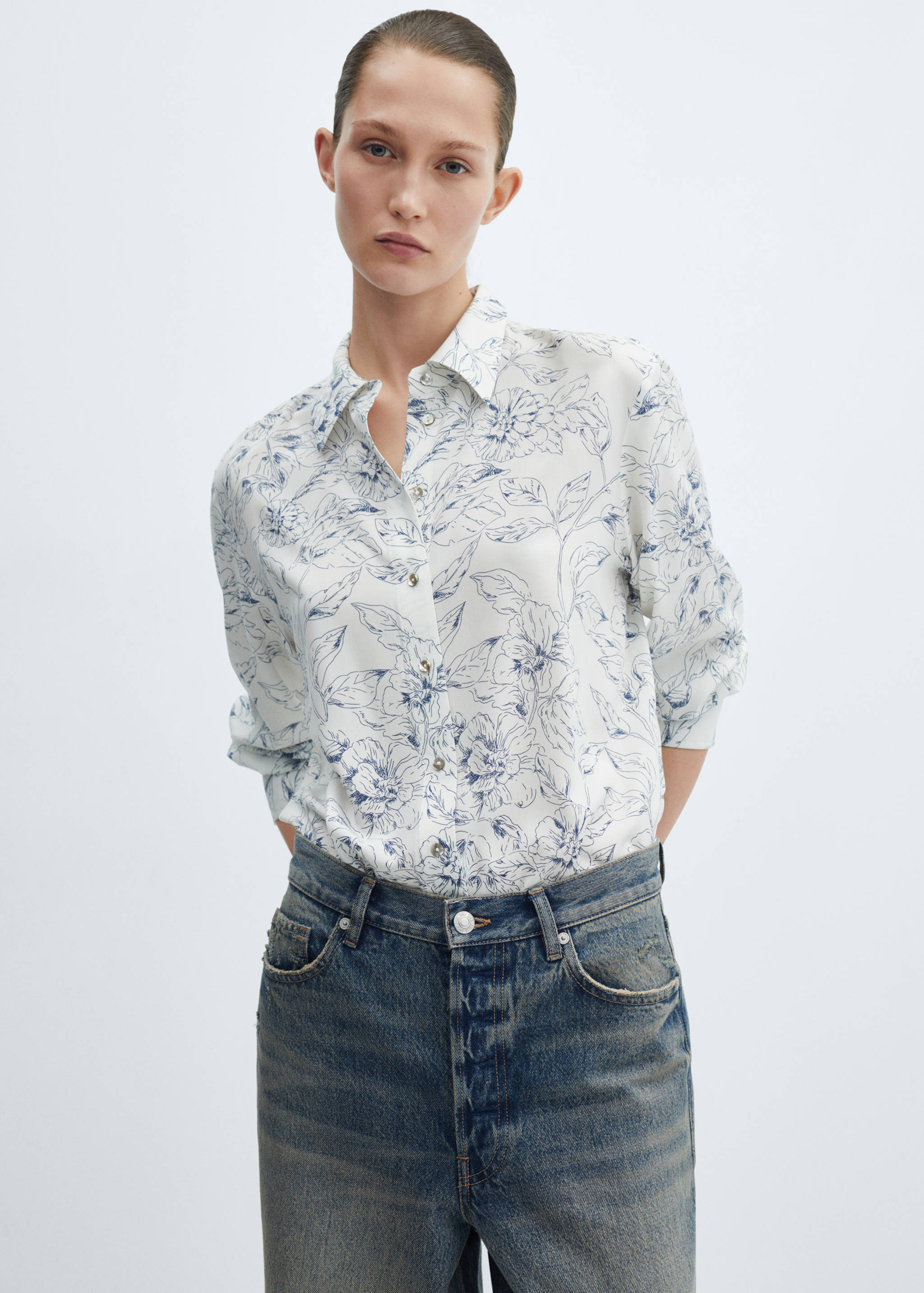Chemise imprimée à boutons - Plan moyen