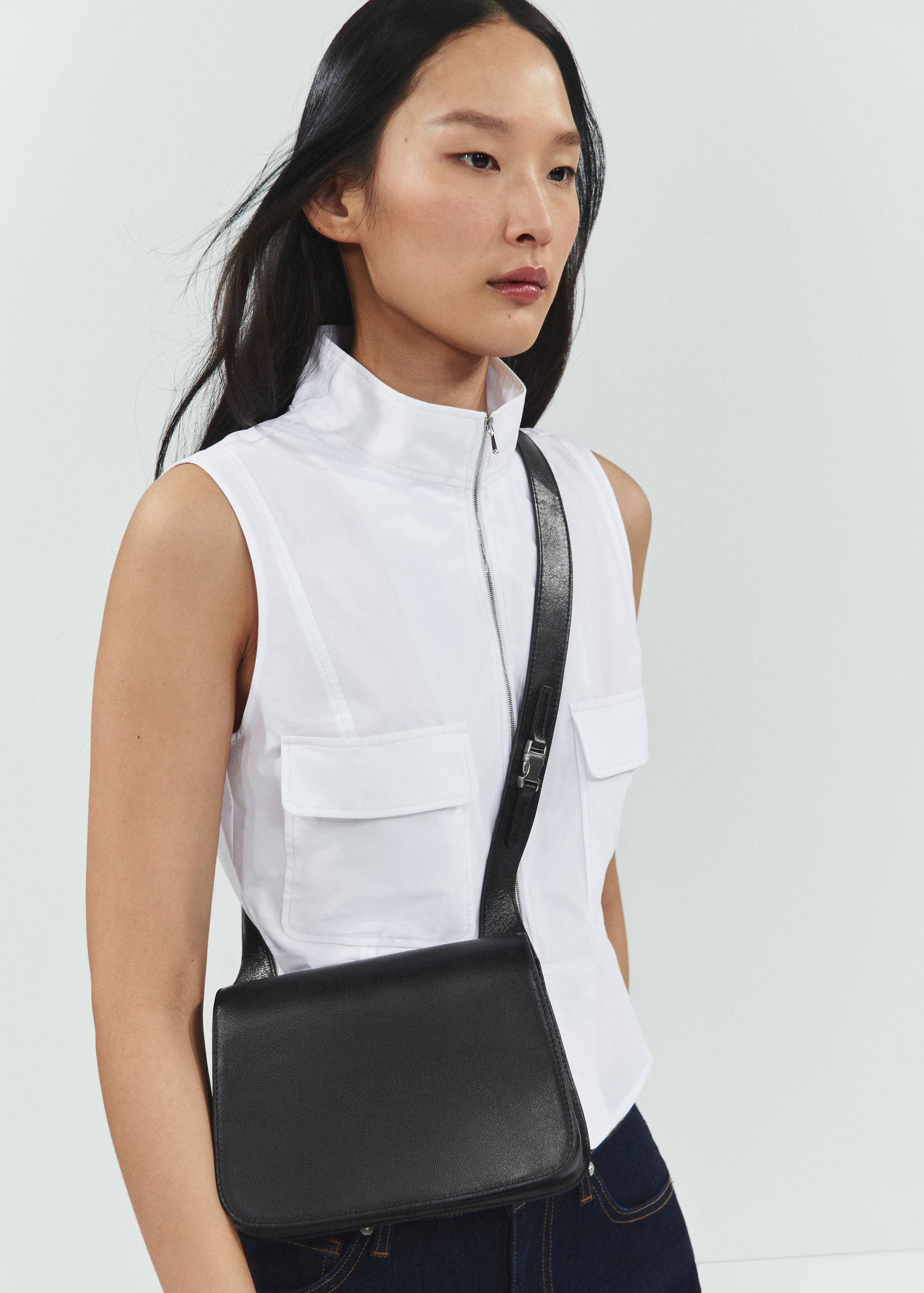 Leder-Schultertasche - Allgemeine Ansicht