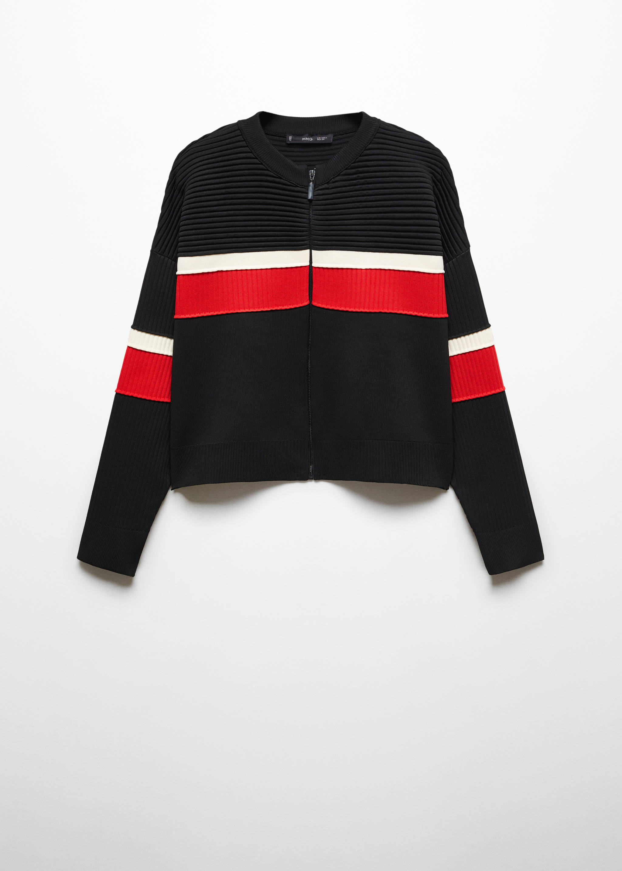 Ribbstickad kofta dragkedja - Artikel utan modell