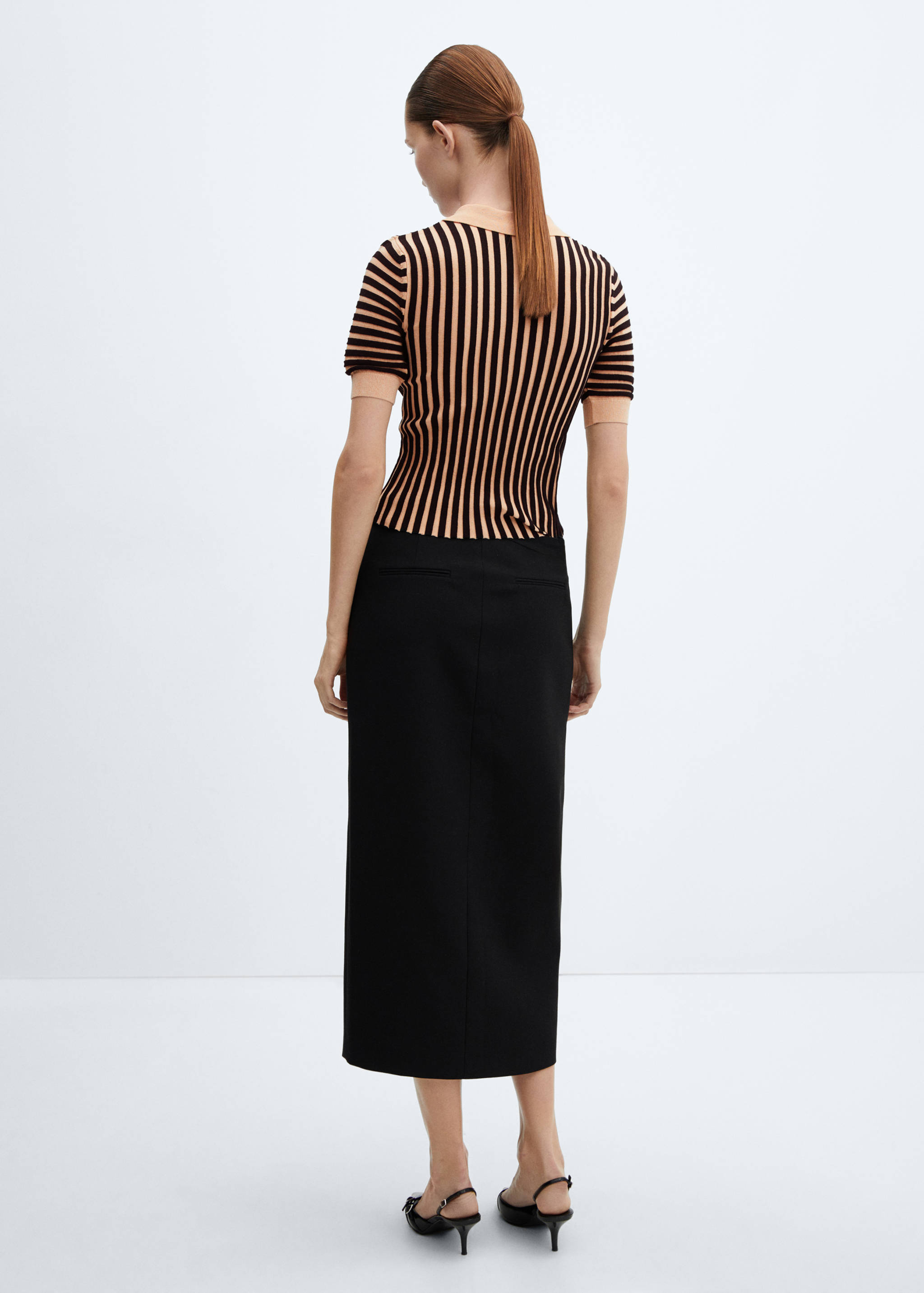 Pull-over rayures col polo - Verso de l’article