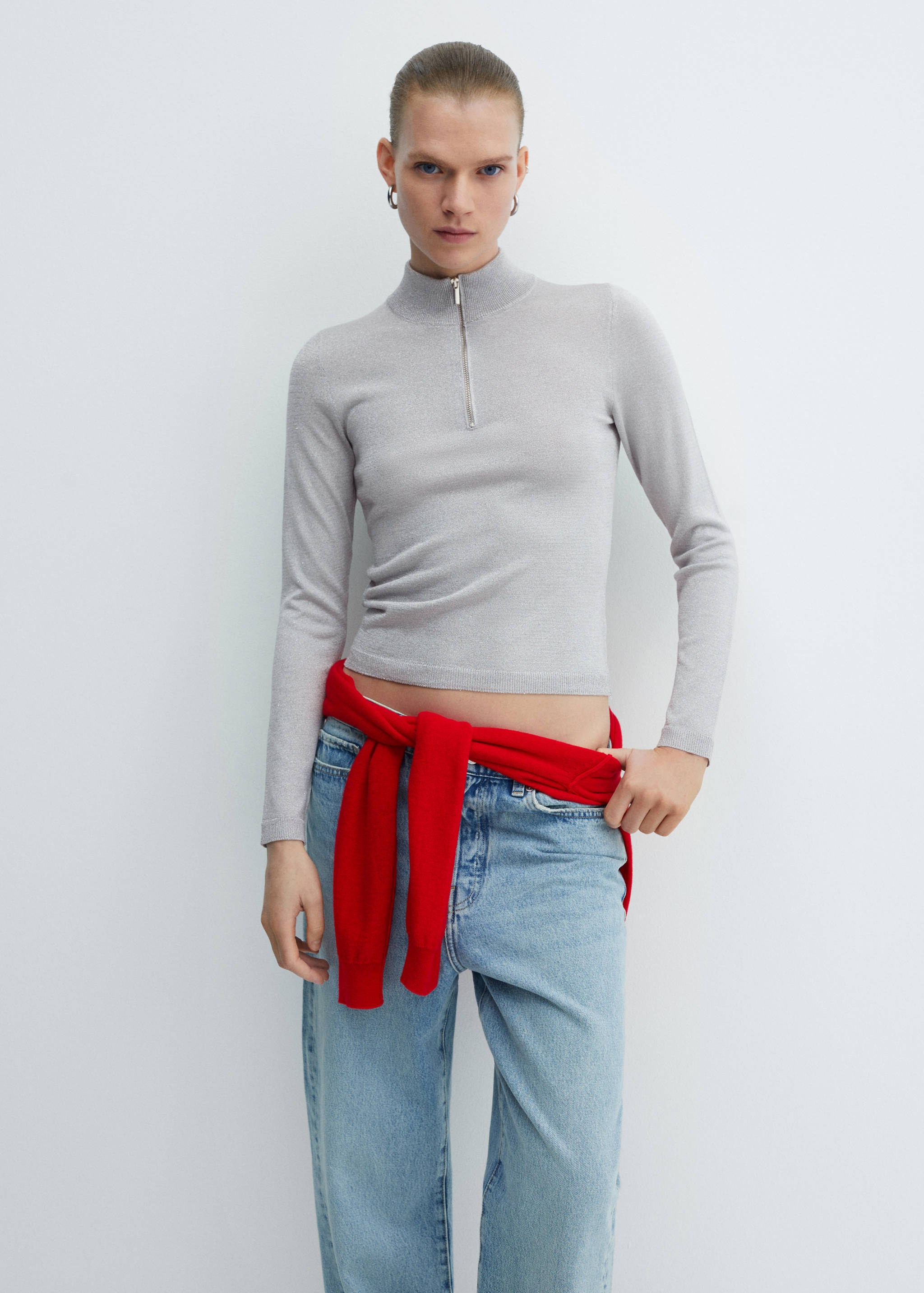 Gebreide trui met rits - Middenvlak