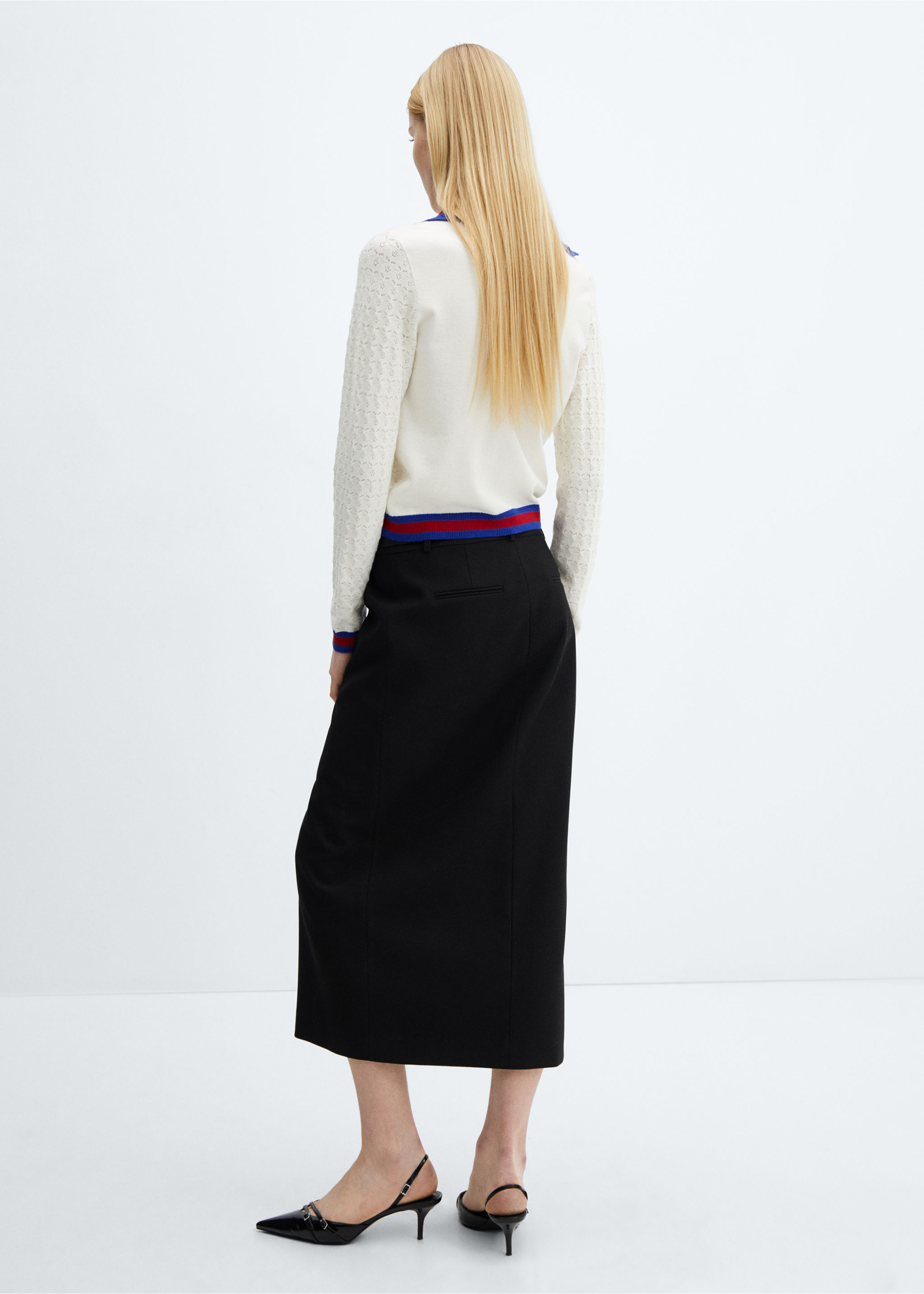 Knitted polo-neck sweater - Reverse of the article