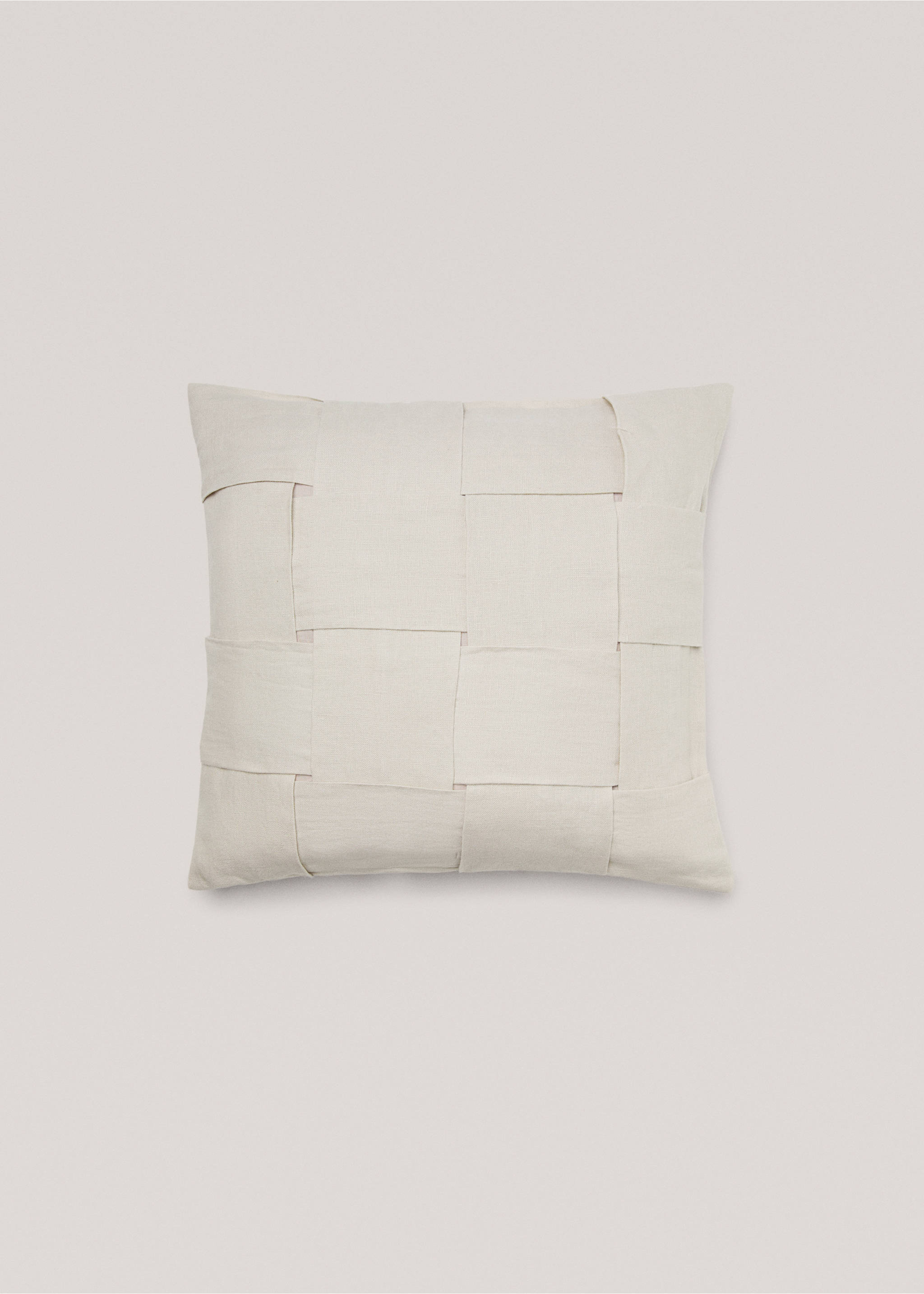 Housse de coussin 100 % lin tressée 50x50 cm - Article sans modèle, Sable. Ref: 67034073-00.