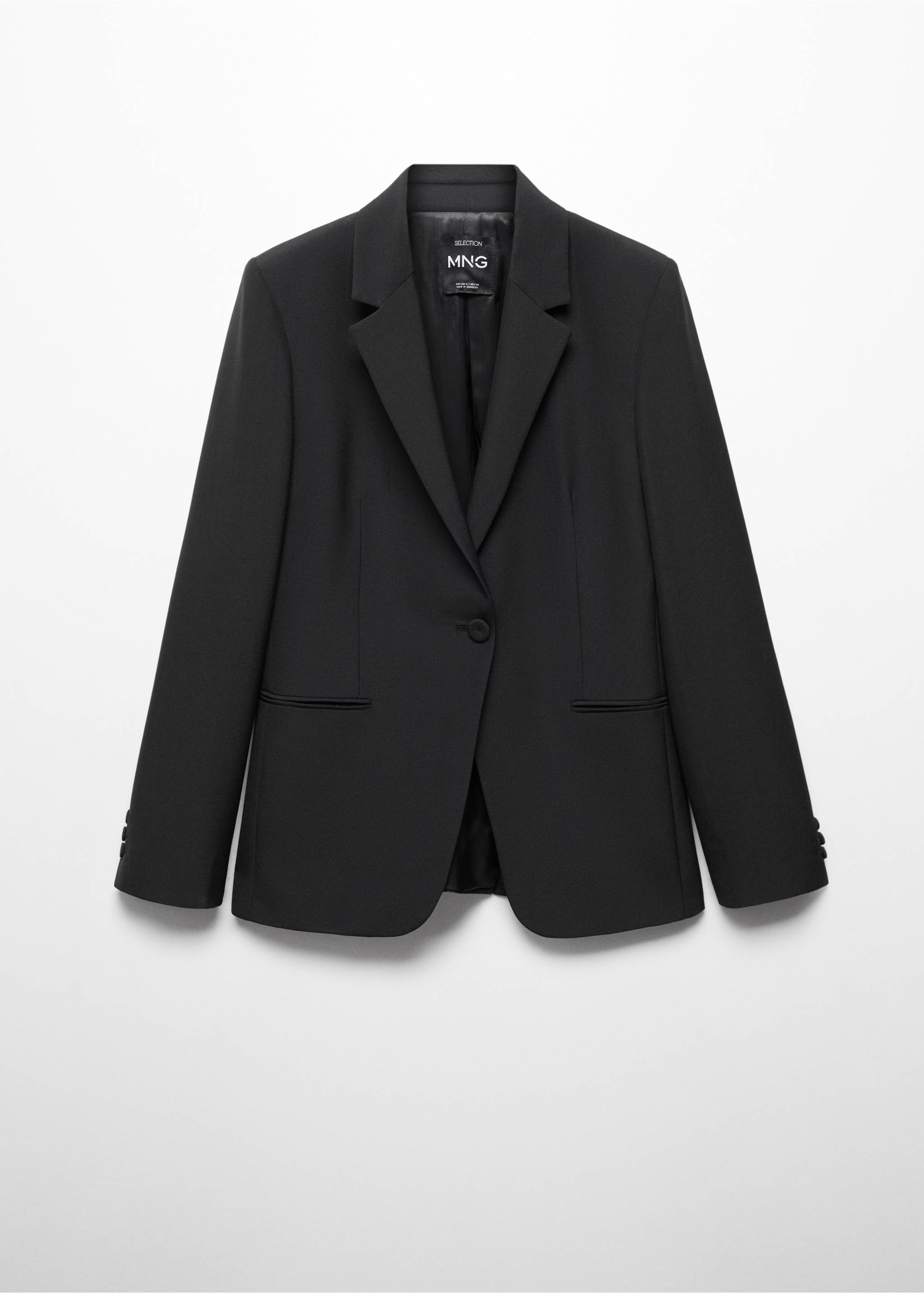 Wool suit jacket - Article without model, Black. Ref: 67034074-00.