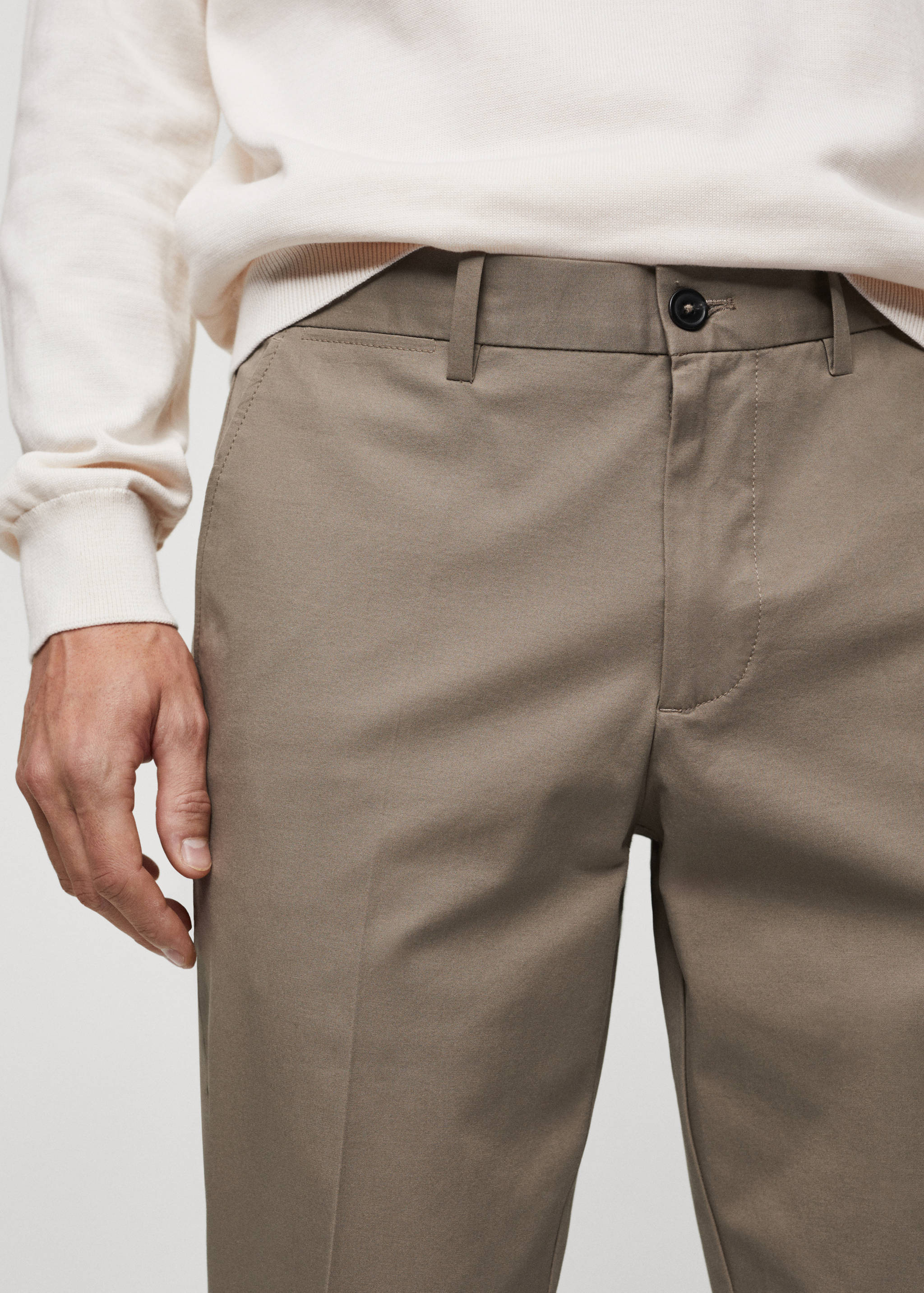 Regular-fit cotton trousers - Details of the article 1