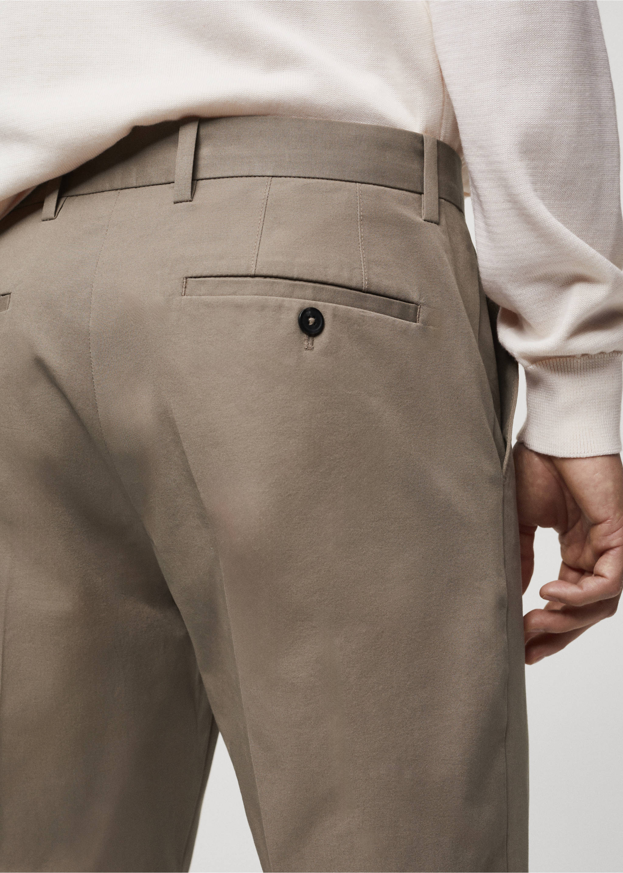 Regular Fit-Baumwollhose - Detail des Artikels 6, Mittelbraun. Ref: 67034442-00.
