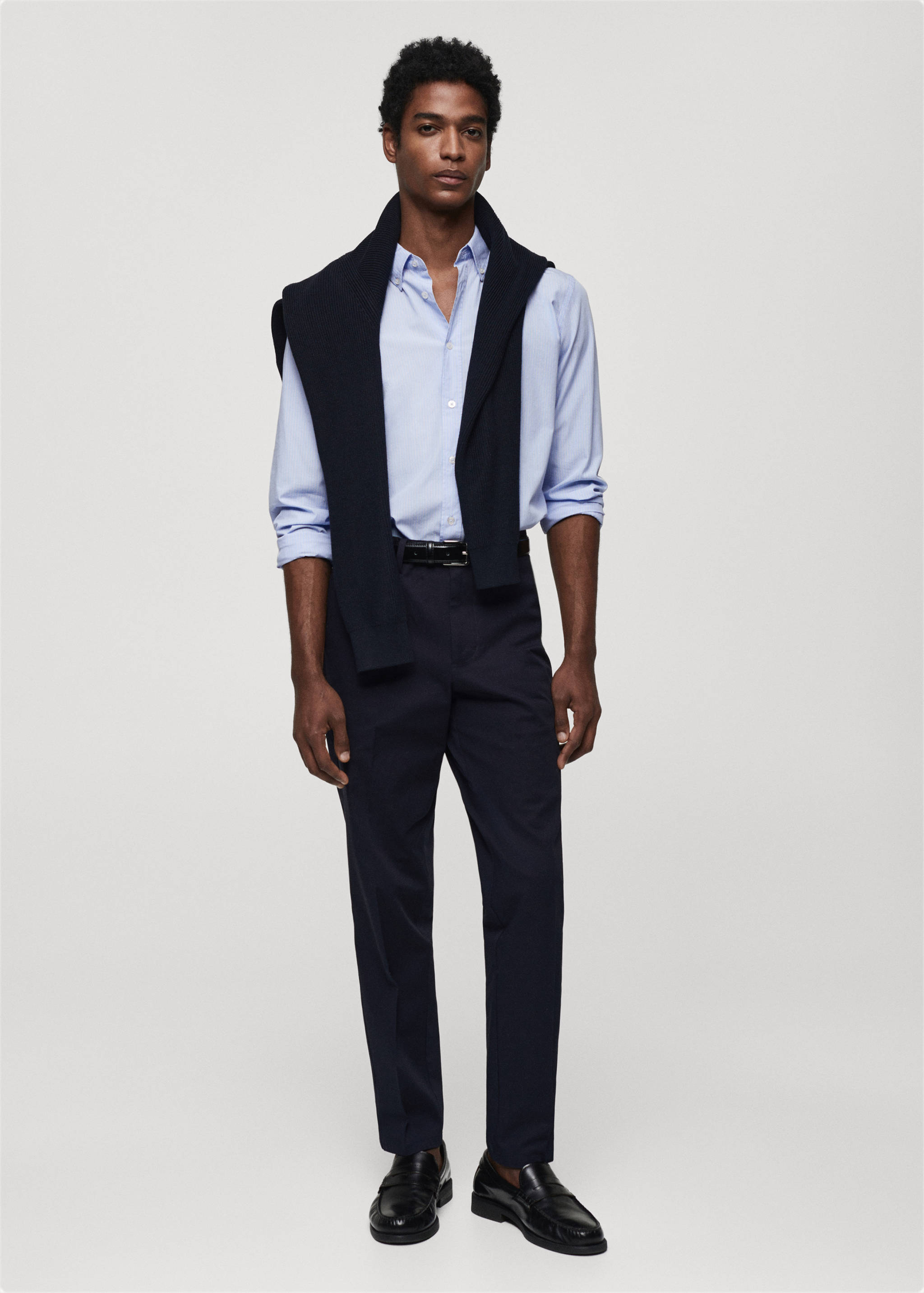 Regular-Fit-Streifenhemd aus Baumwolle - Allgemeine Ansicht