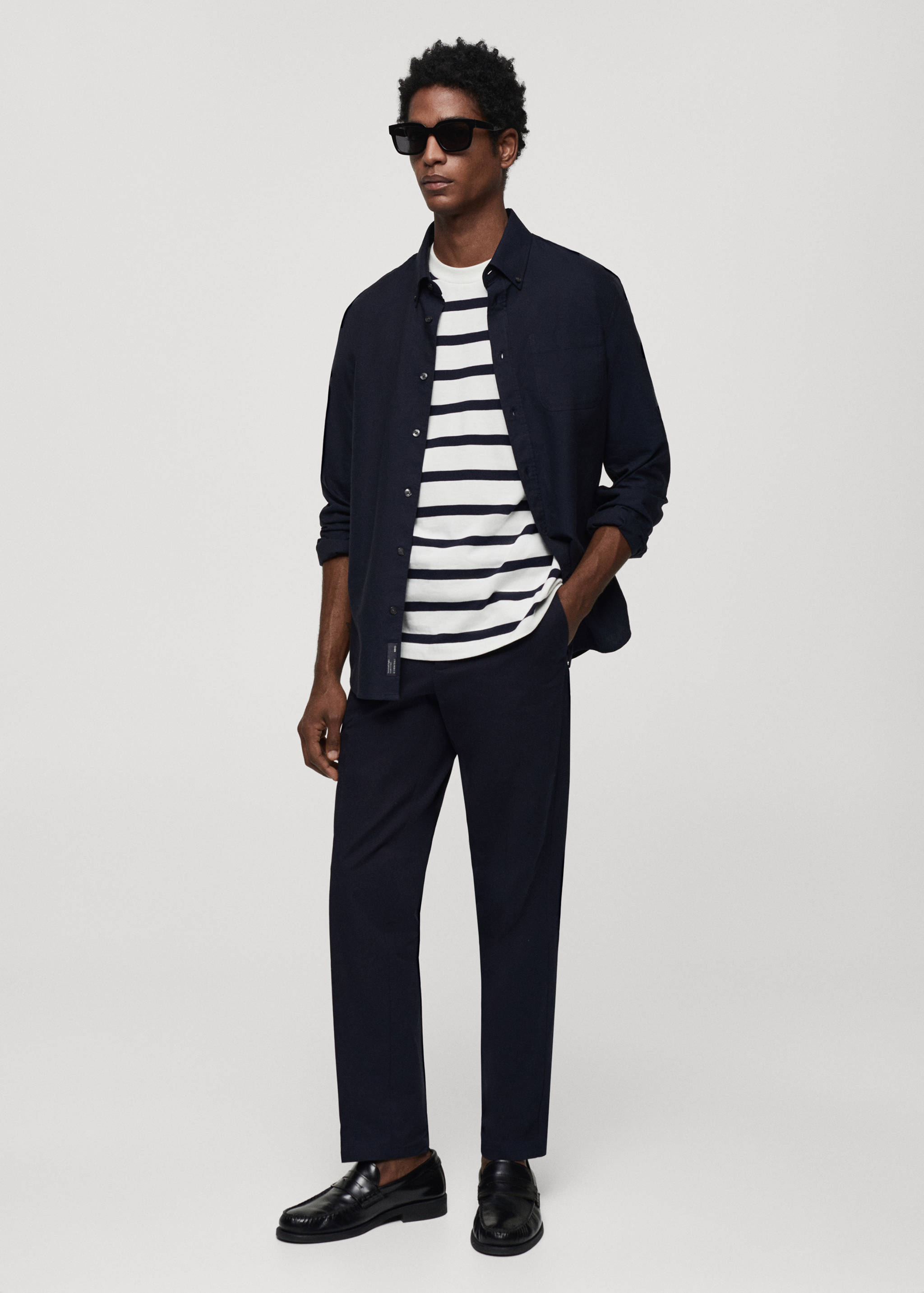 Gestreiftes Baumwoll-Shirt - Allgemeine Ansicht