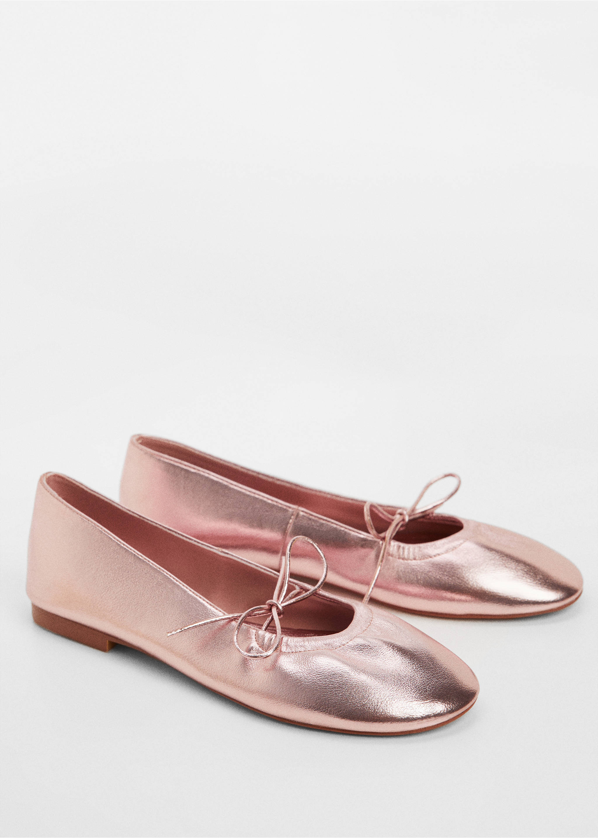 Metallic ballet flats - Medium plane, Pink. Ref: 67034471-00.