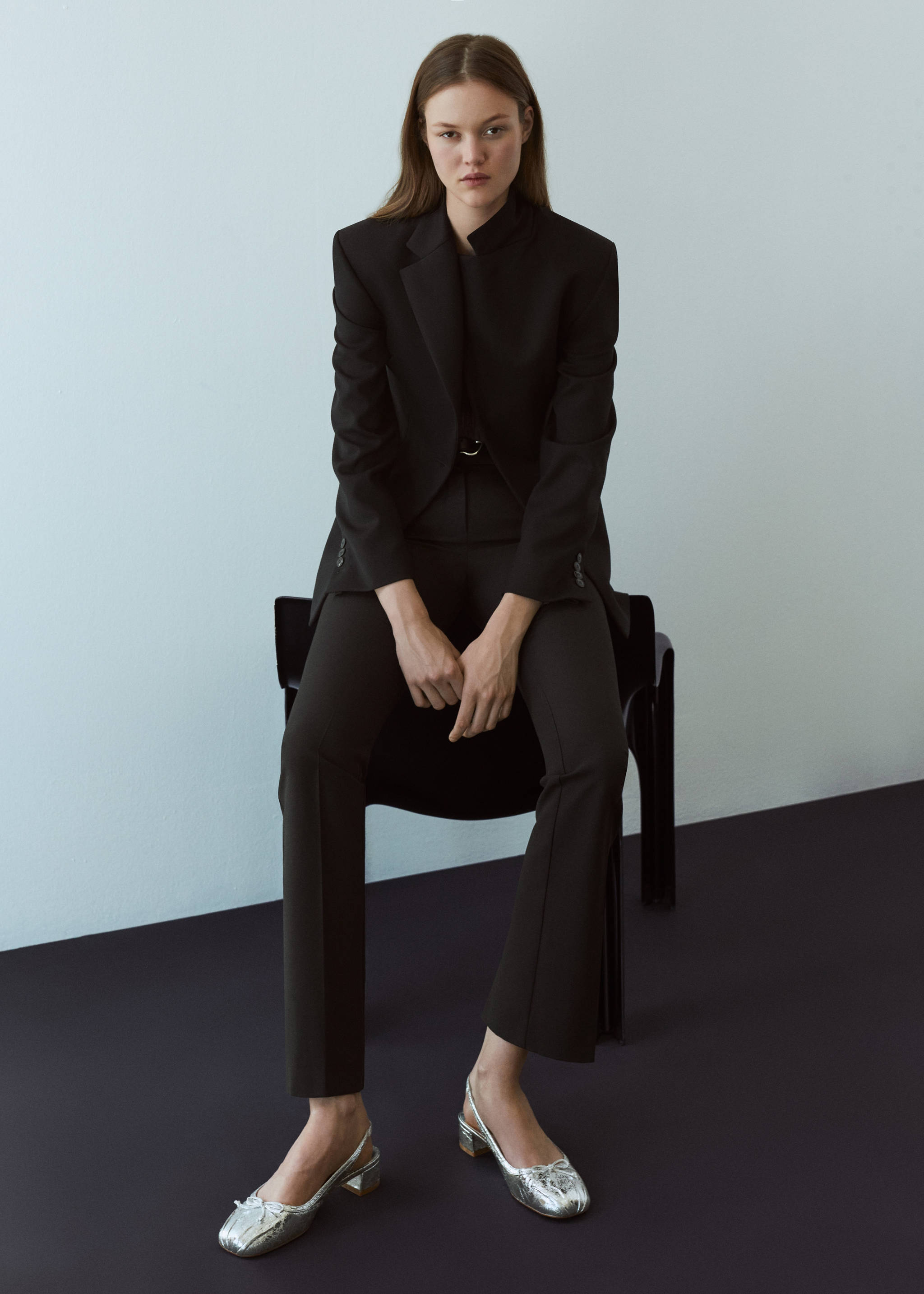 sling back ballerina - General plane, Silver. Ref: 67034473-00.