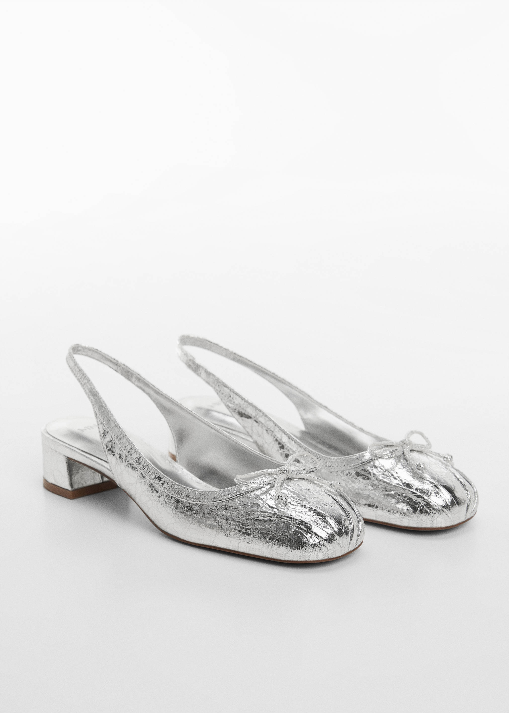 sling back ballerina - Medium plane, Silver. Ref: 67034473-00.