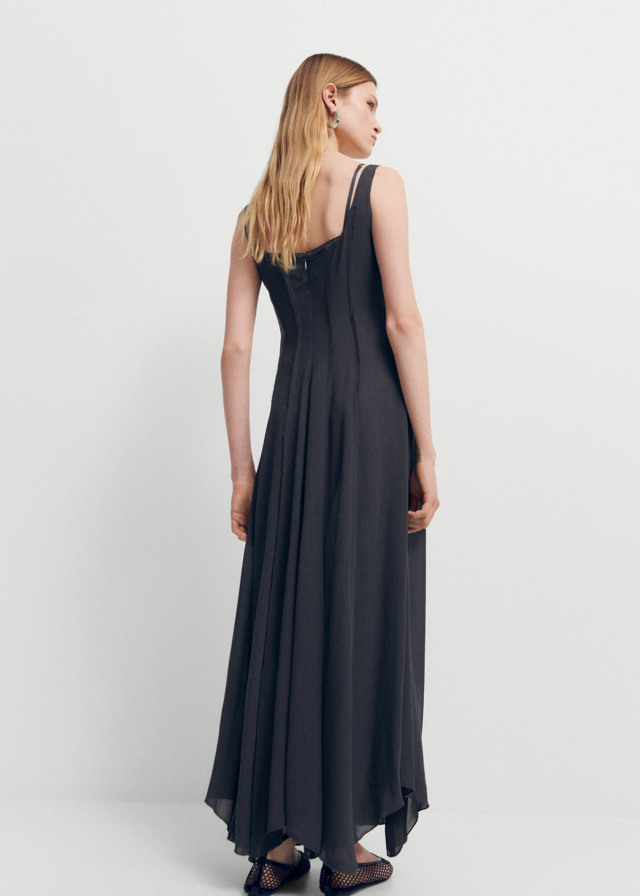 Corset dress with asymmetrical hem - Reverse of the article