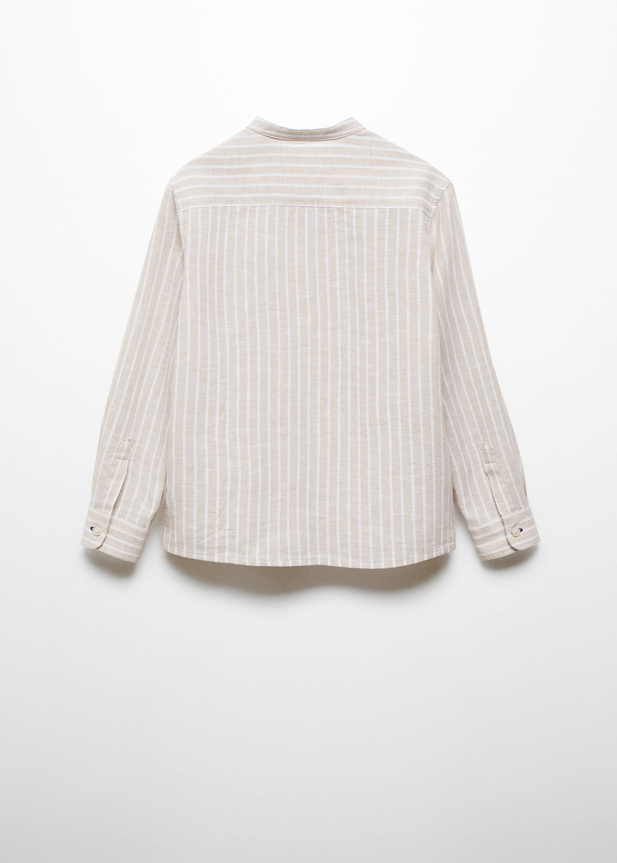 Striped mandarin-collar linen shirt - Reverse of the article
