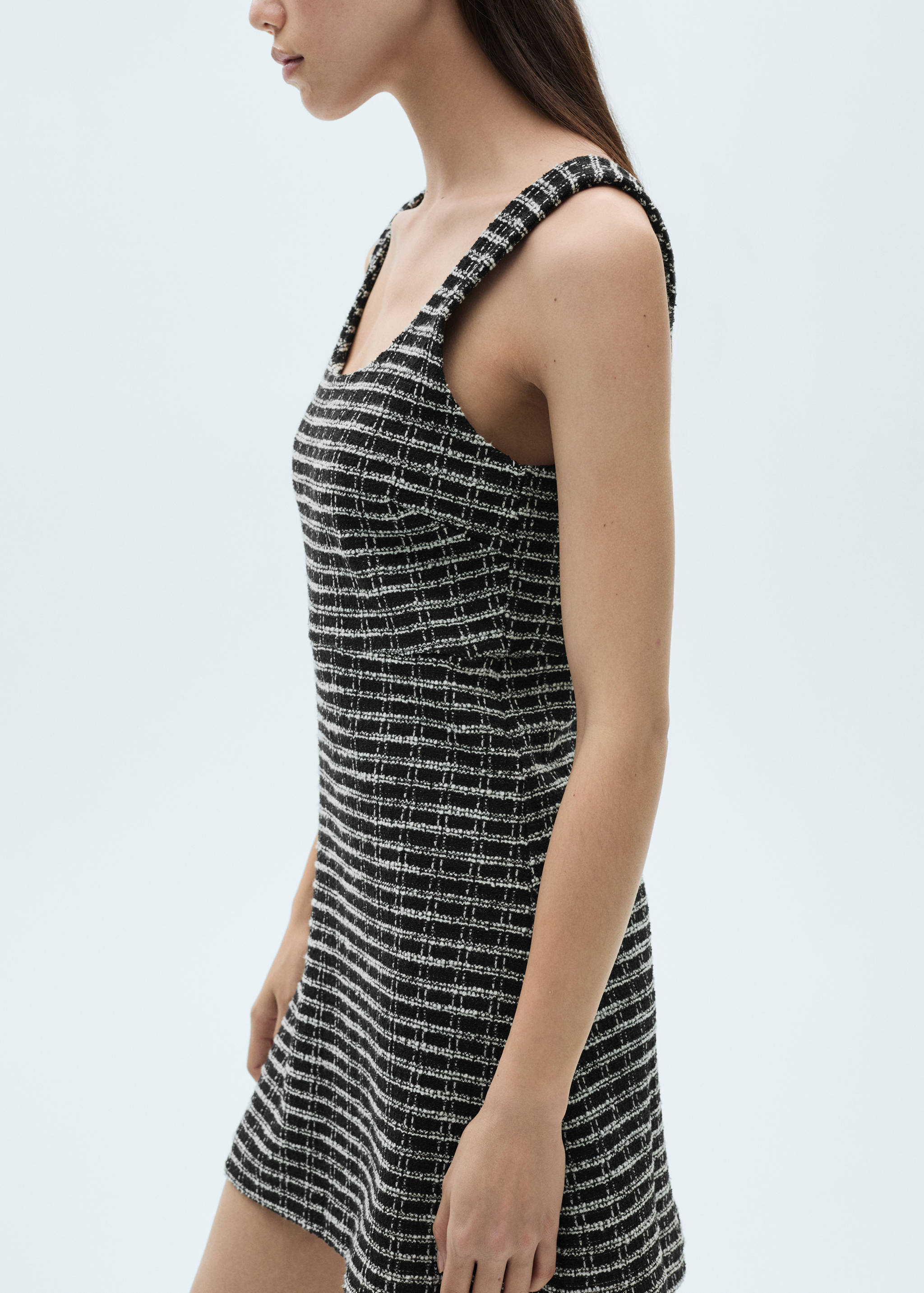 Vestido cuadros tweed - Plano medio