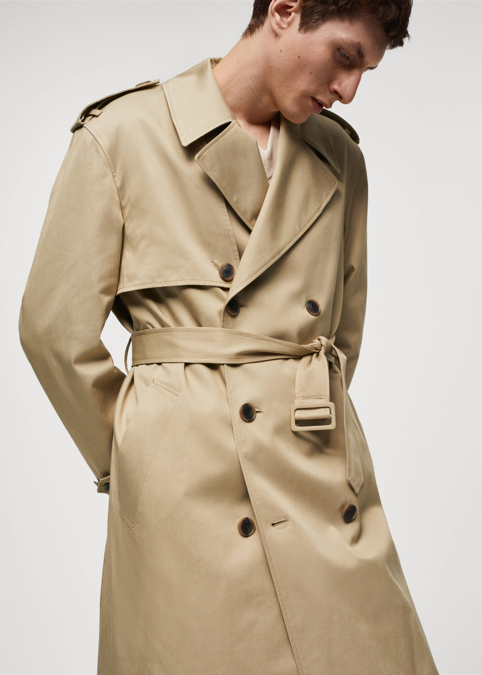 Relaxed-fit trench coat with belt - Details of the article 6
