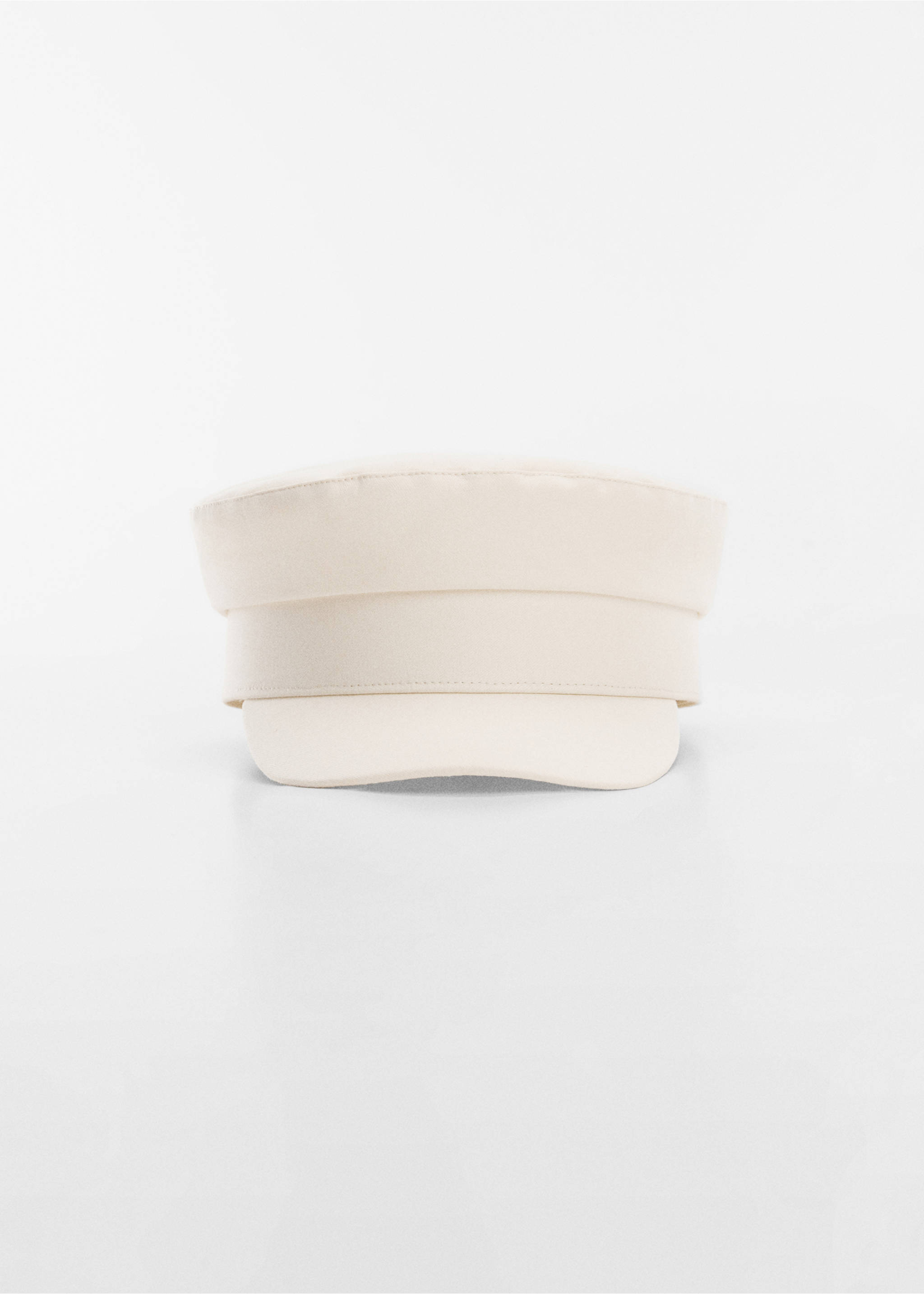 Baker-Boy-Mütze aus Baumwolle - Mittlere Ansicht, Cremeweiß. Ref: 67035728-00.