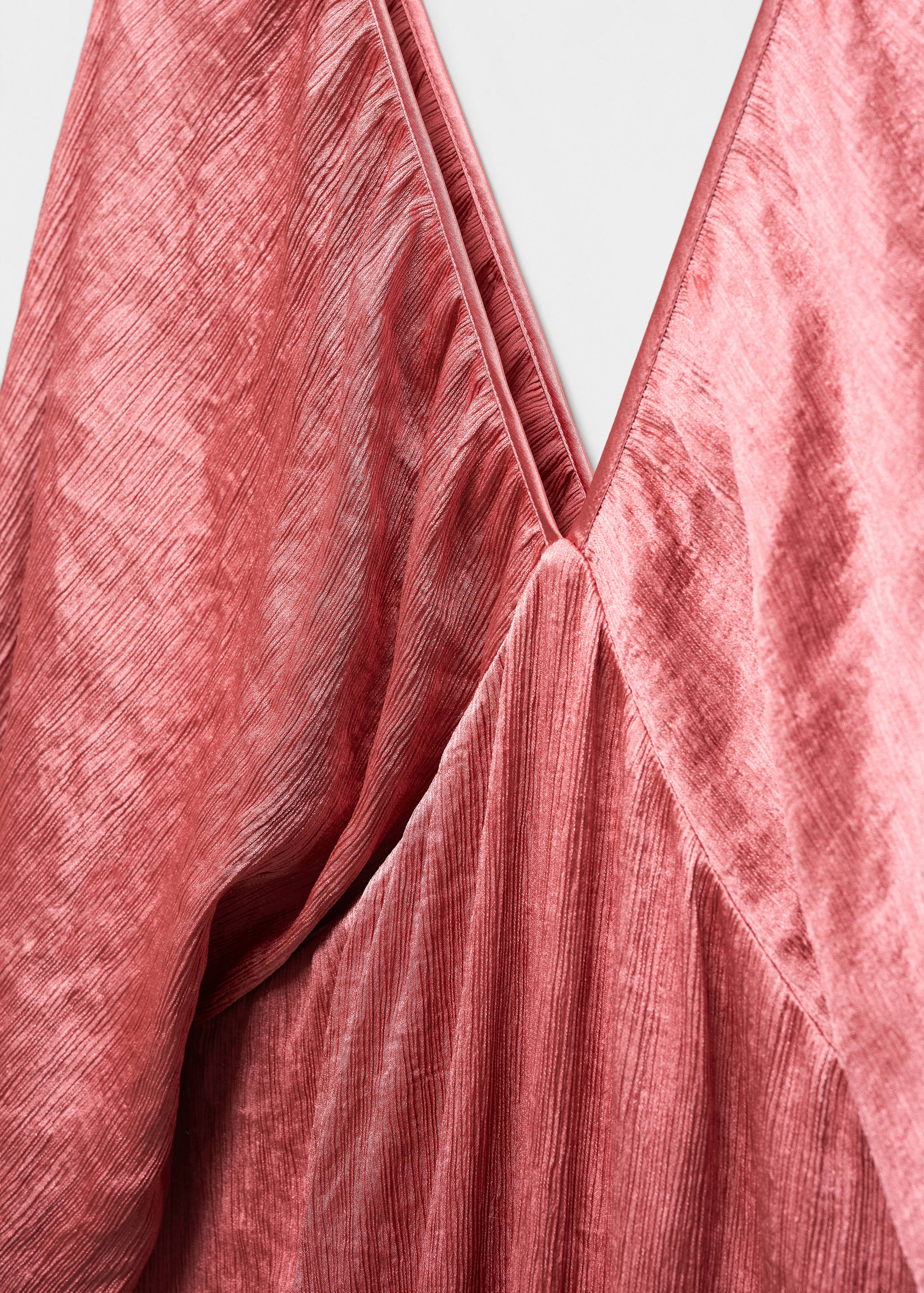 Vestido satinado escote pico - Detalle del artículo 8