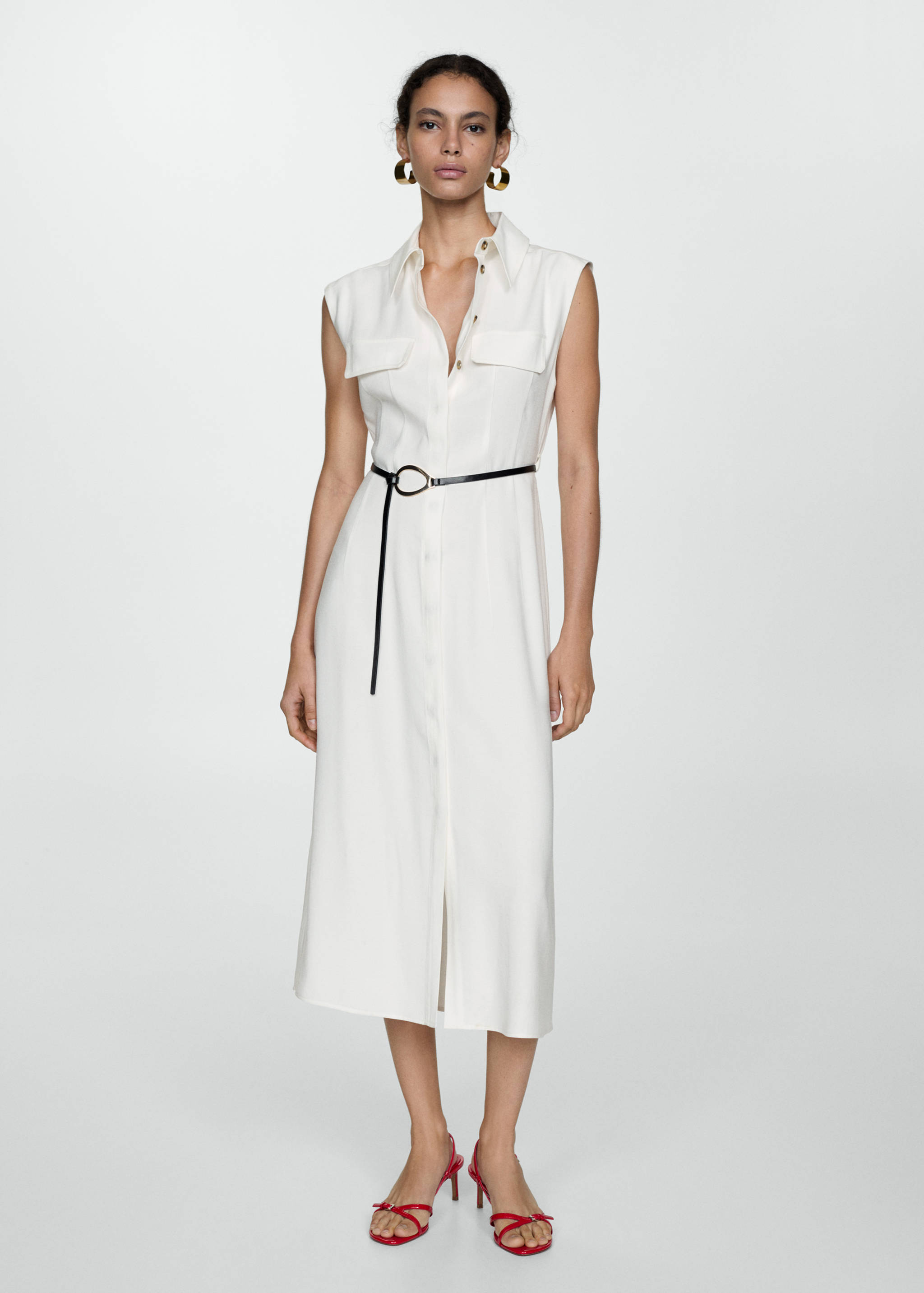 Belt shirt dress - General plane
