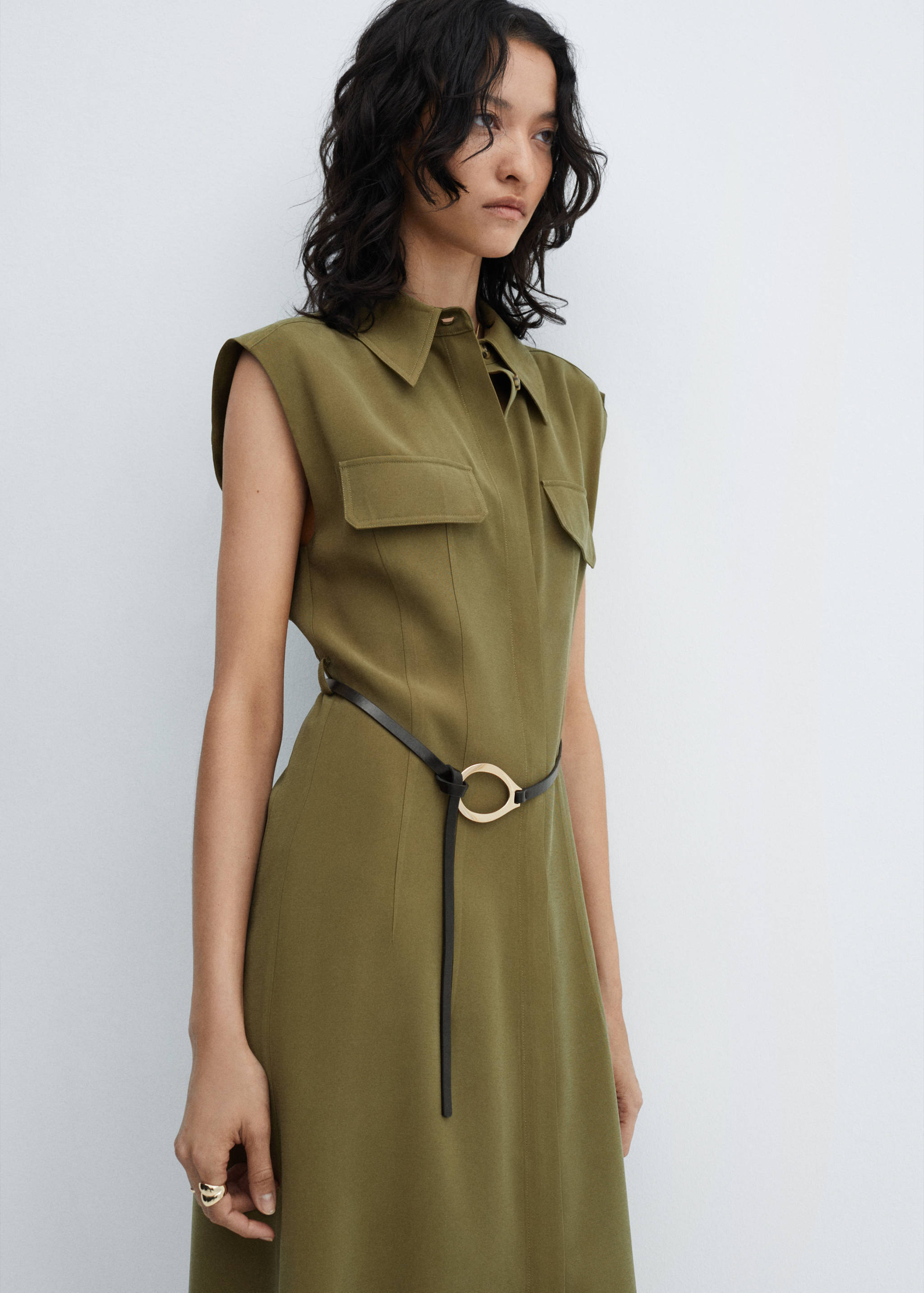 Belt shirt dress - Medium plane