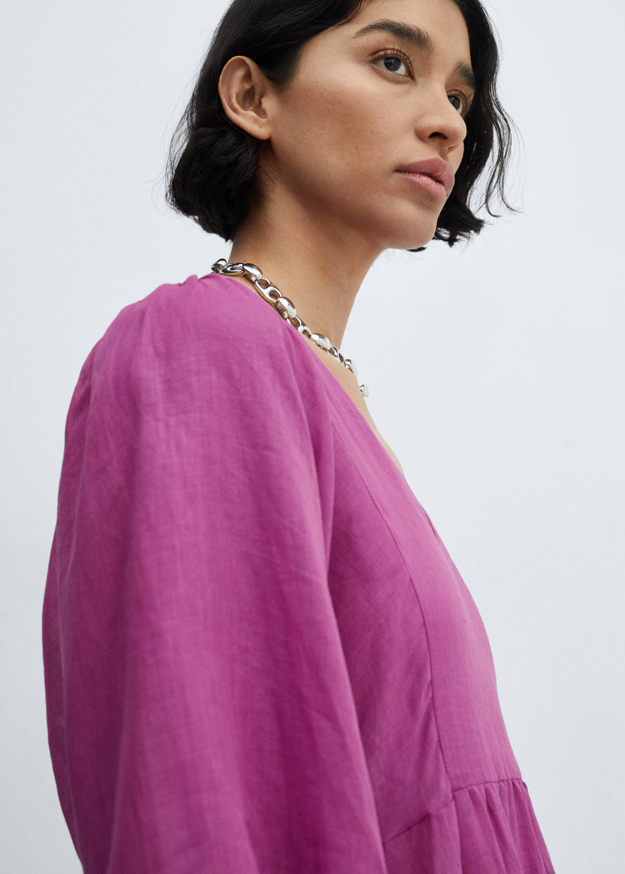 Rochie de ramie cu mâneci bufante - Detaliu al articolului 1