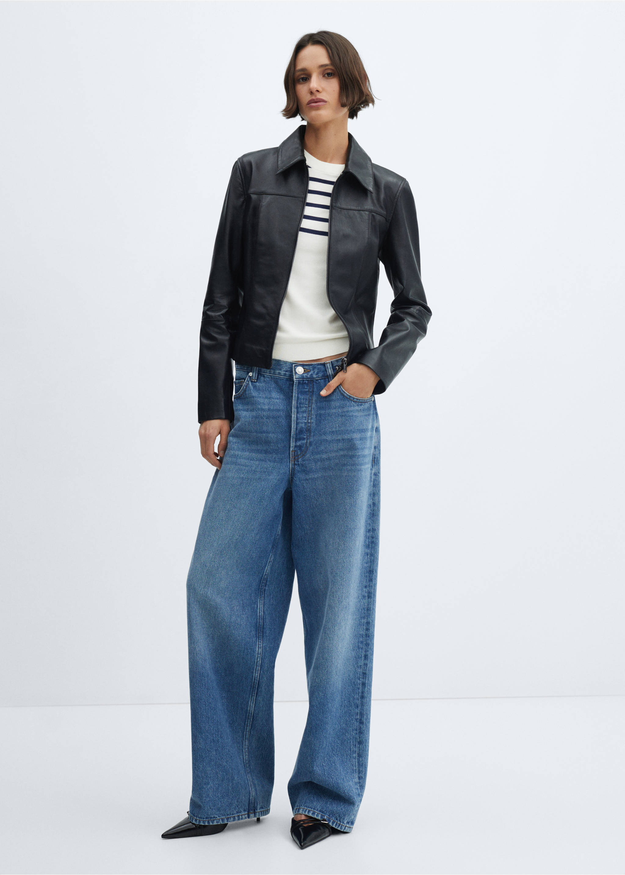 Striped short-sleeved sweater - General plane, Dark Navy. Ref: 67035746-00.