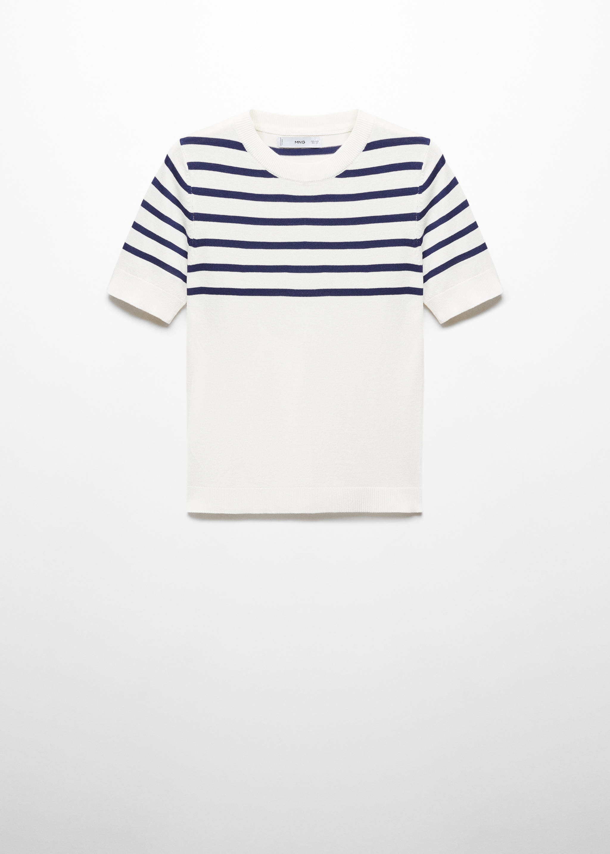 Striped short-sleeved sweater - Article without model