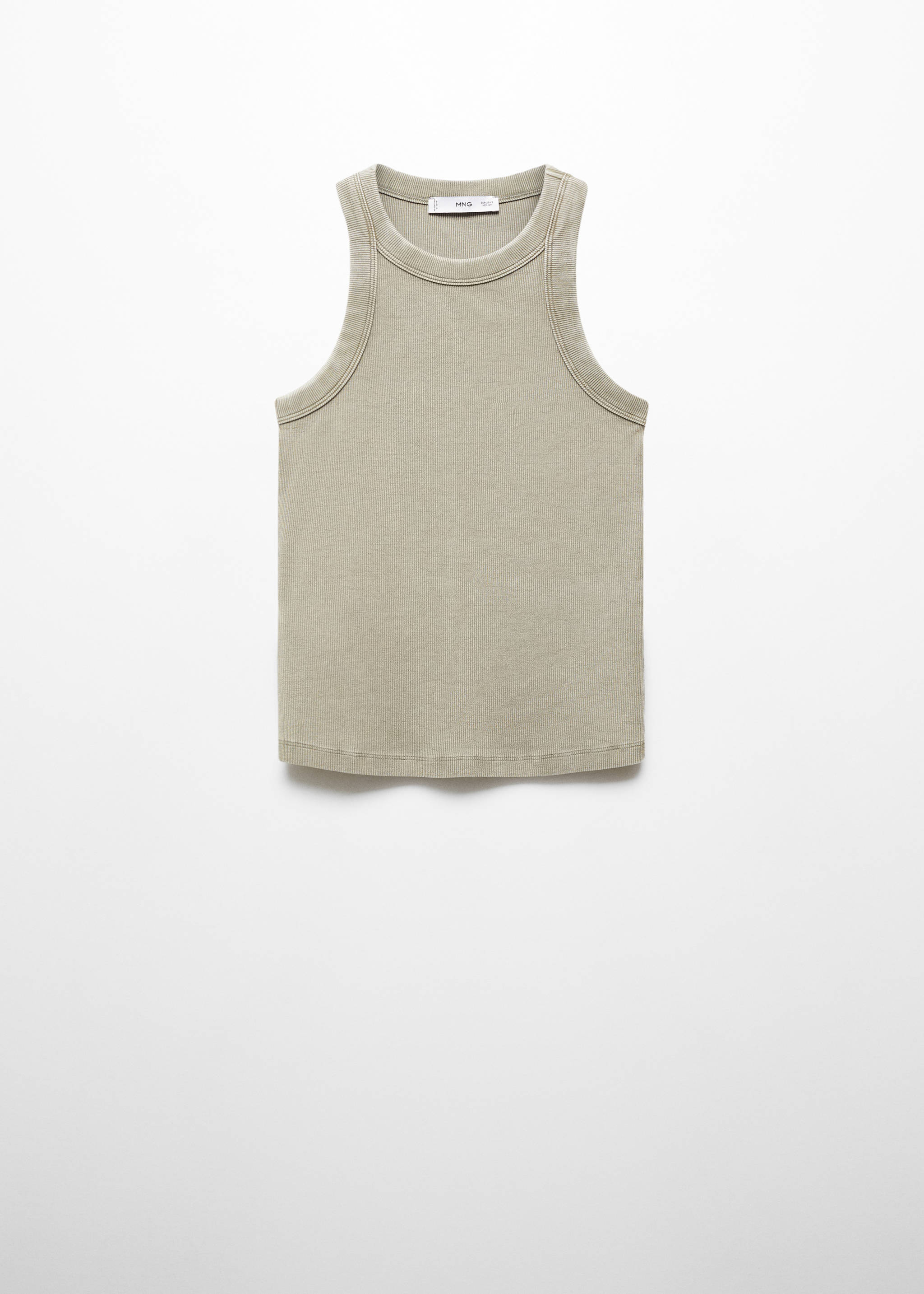 Washed ribbed cotton top - Article without model