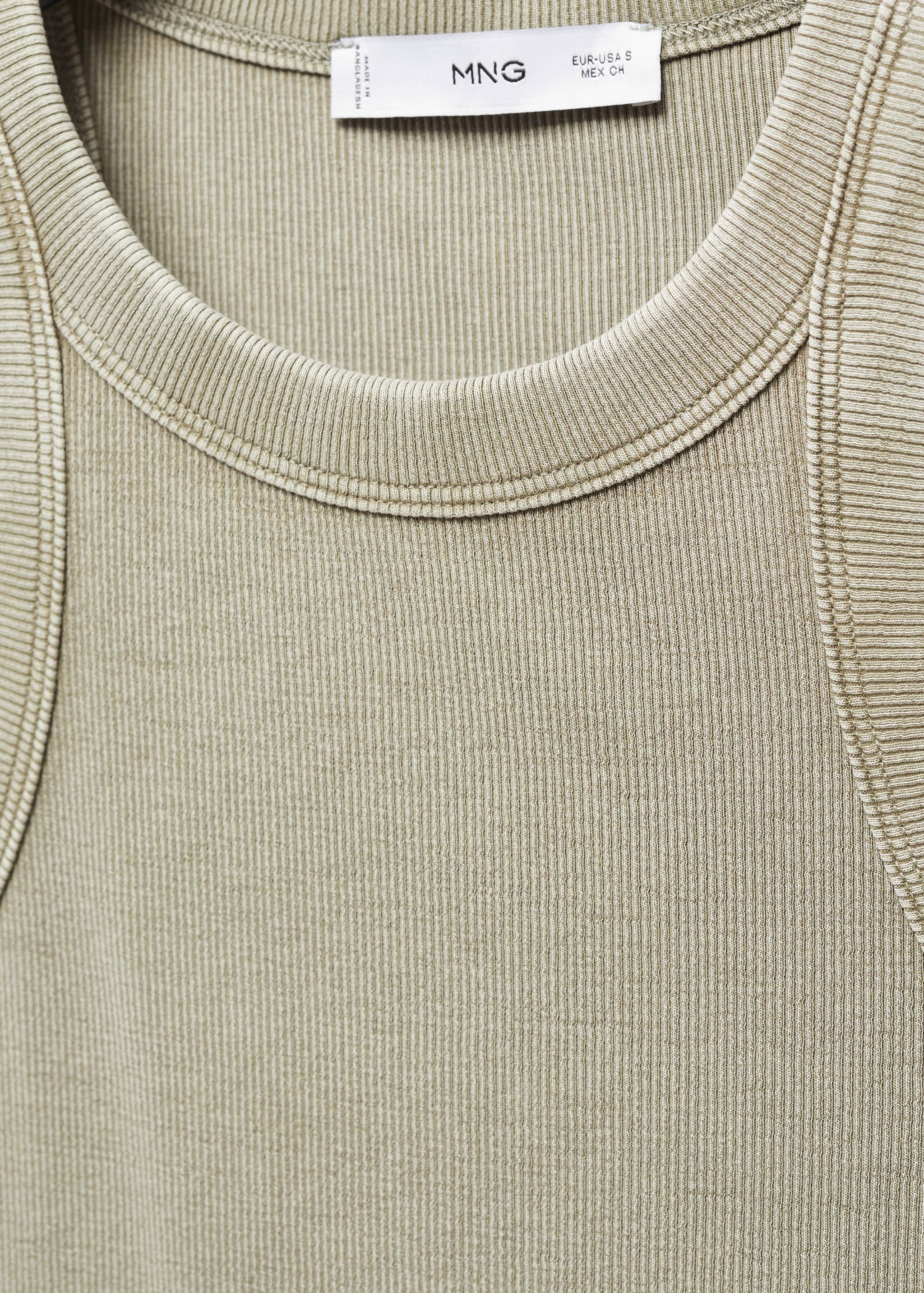Washed ribbed cotton top - Details of the article 8