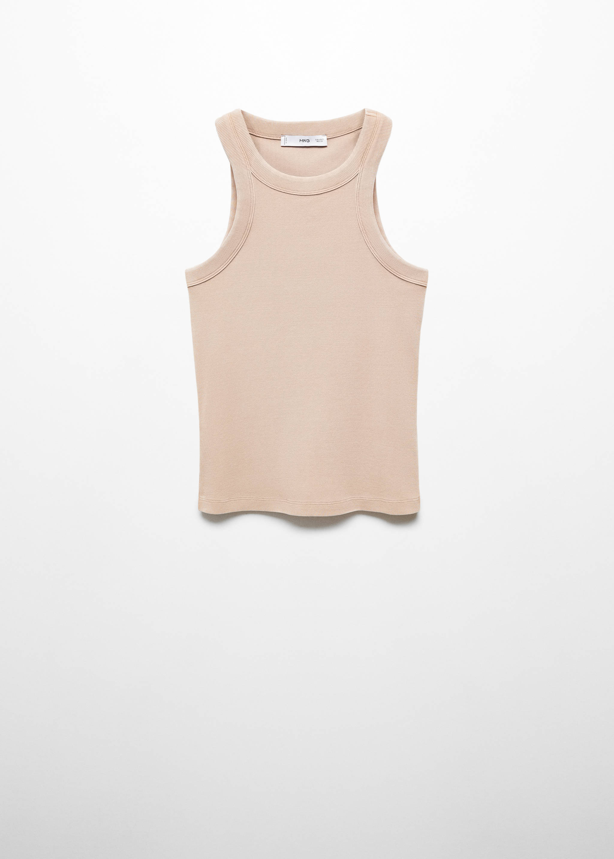 Washed ribbed cotton top - Article without model