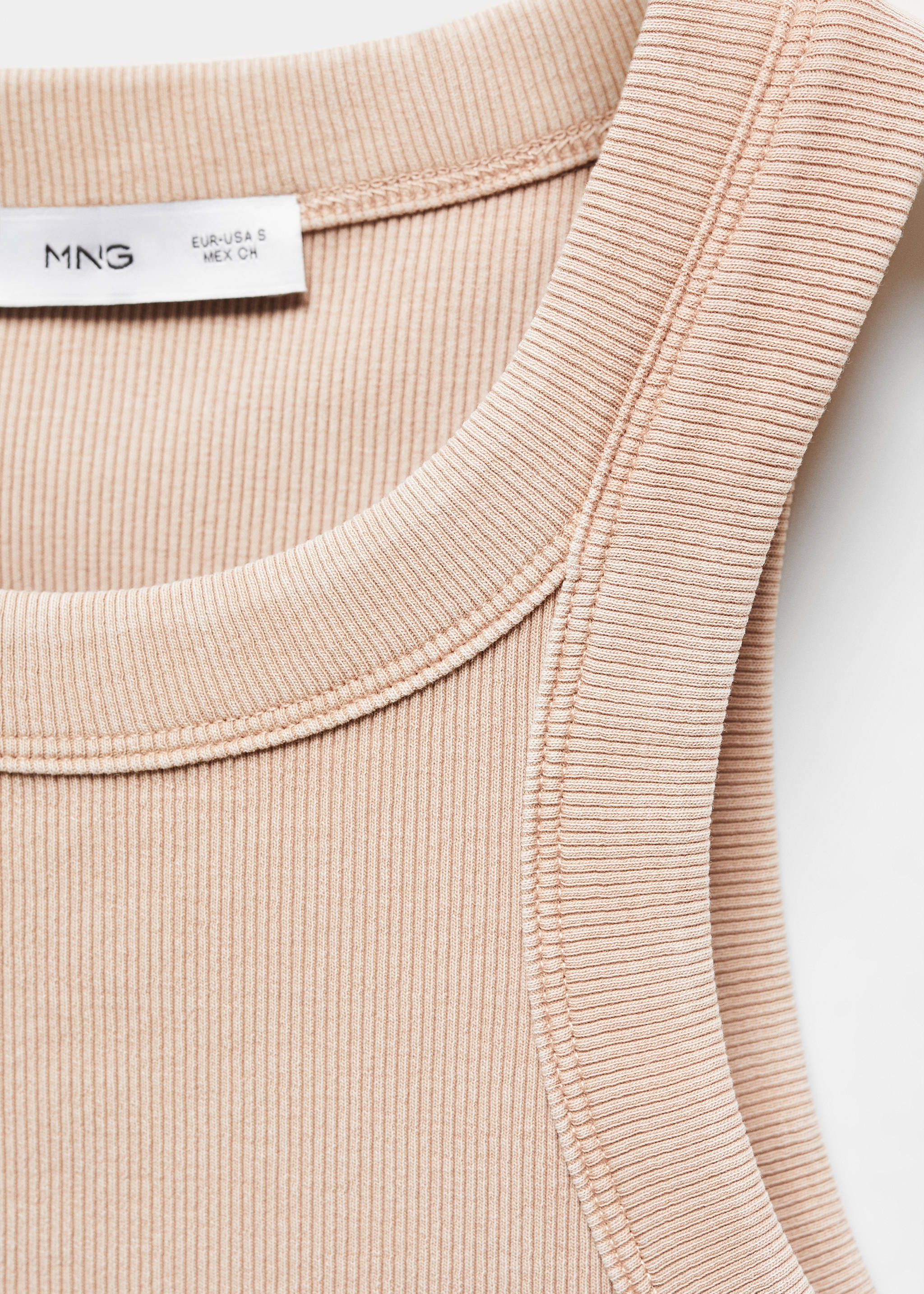 Washed ribbed cotton top - Details of the article 8