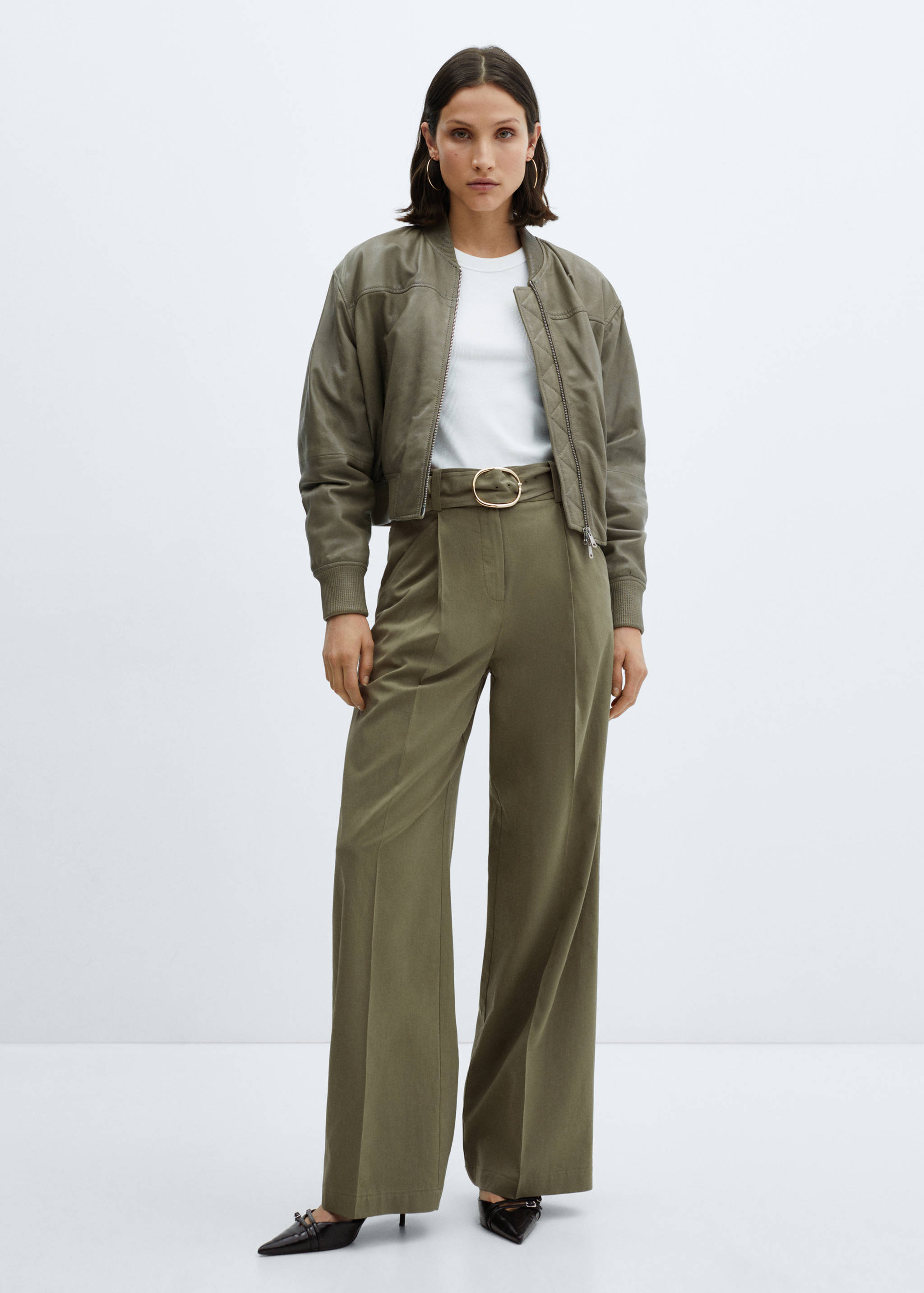 Wide leg trousers with belt - General plane