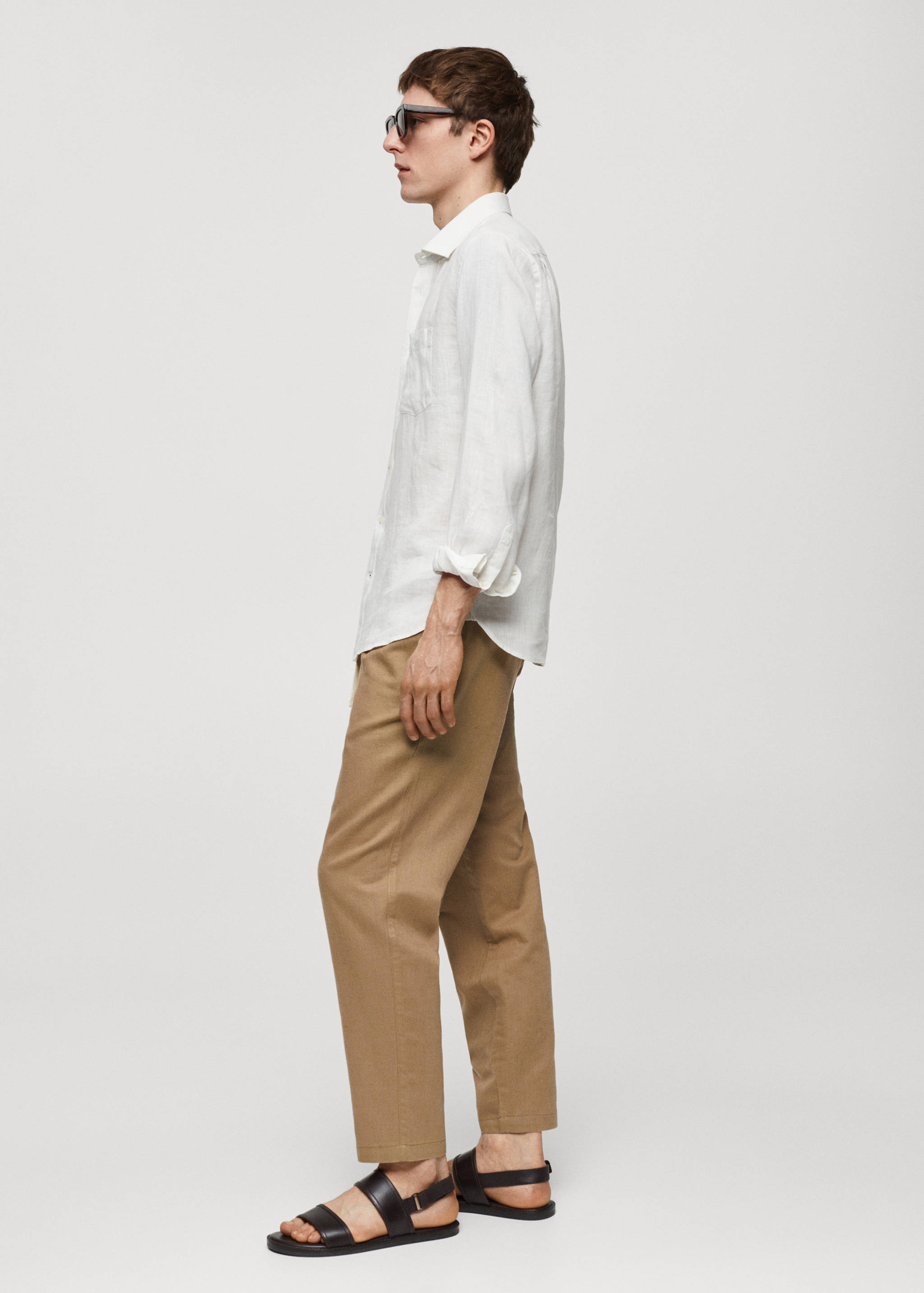 Slim-fit trousers with drawstring - Details of the article 2