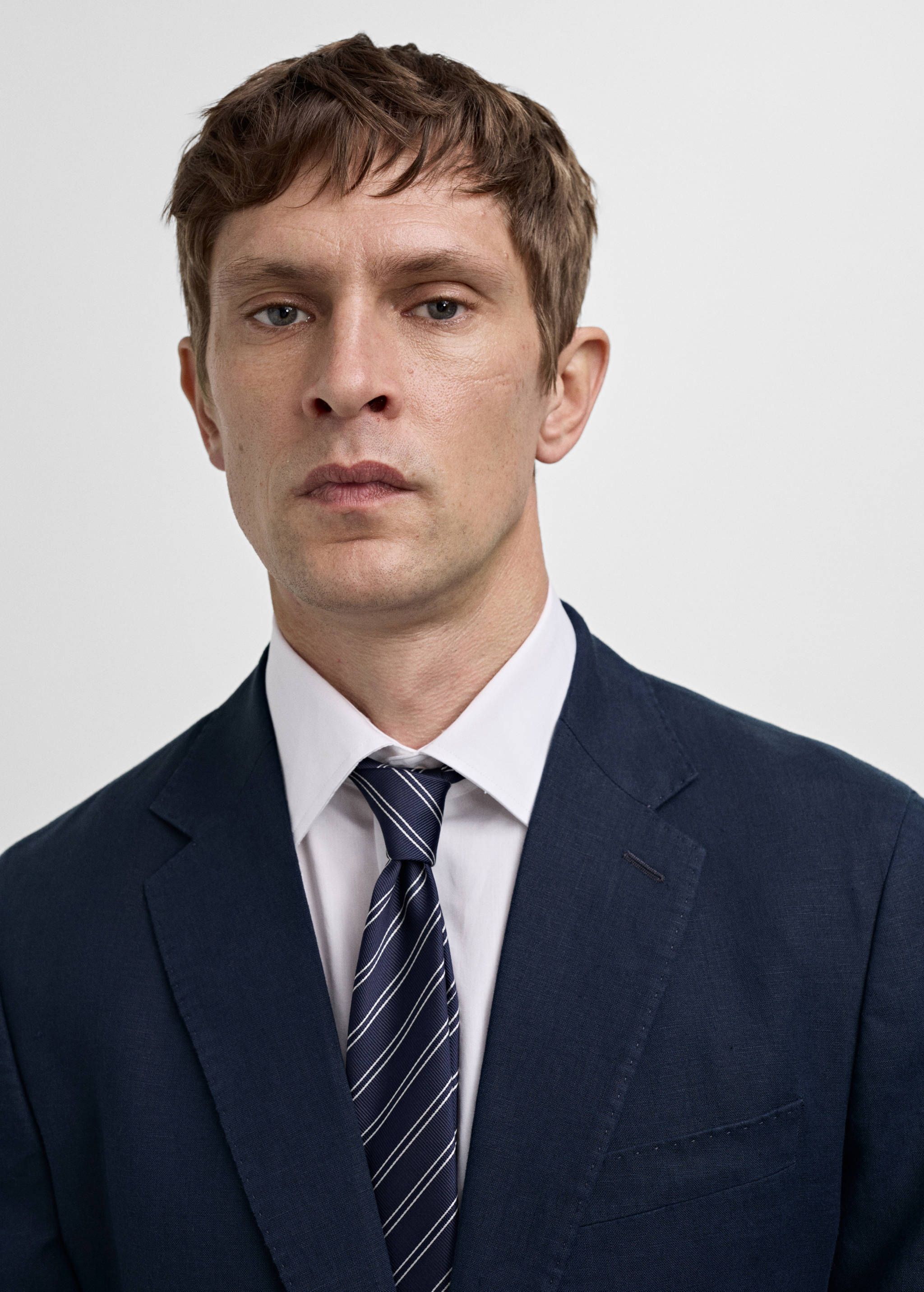 Oblekové sako slim fit 100% len - Detail zboží 1