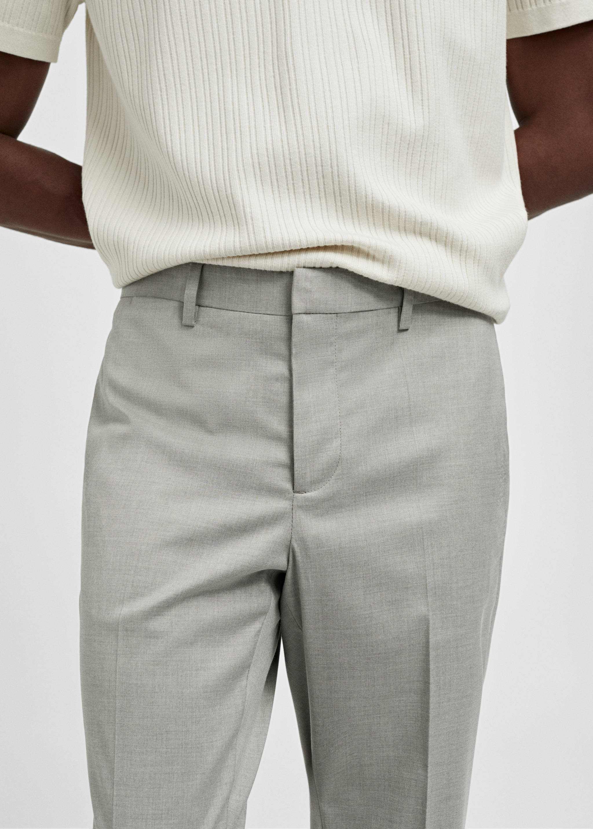 Stretch fabric super slim-fit suit trousers - Details of the article 1