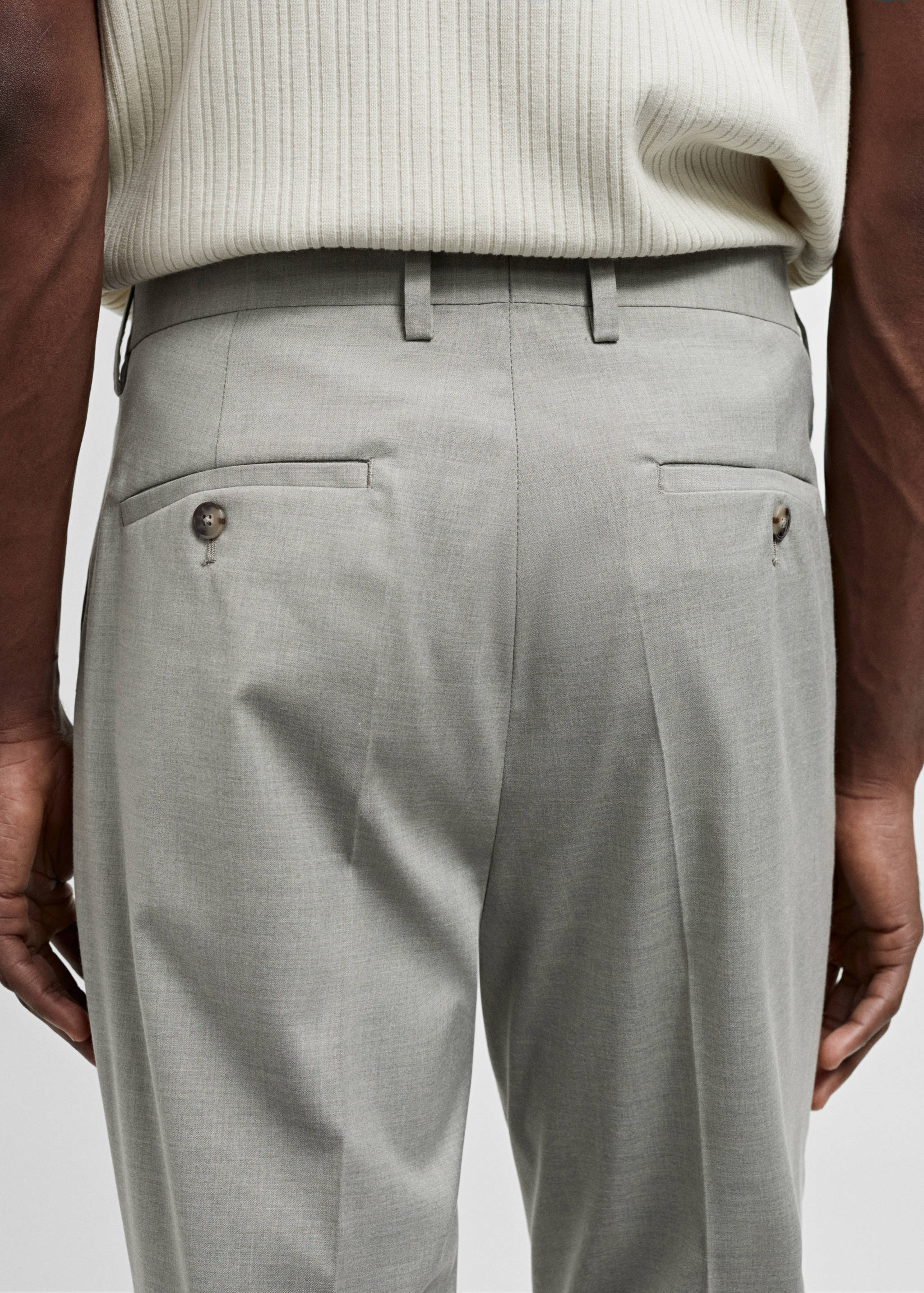 Stretch fabric super slim-fit suit trousers - Details of the article 4