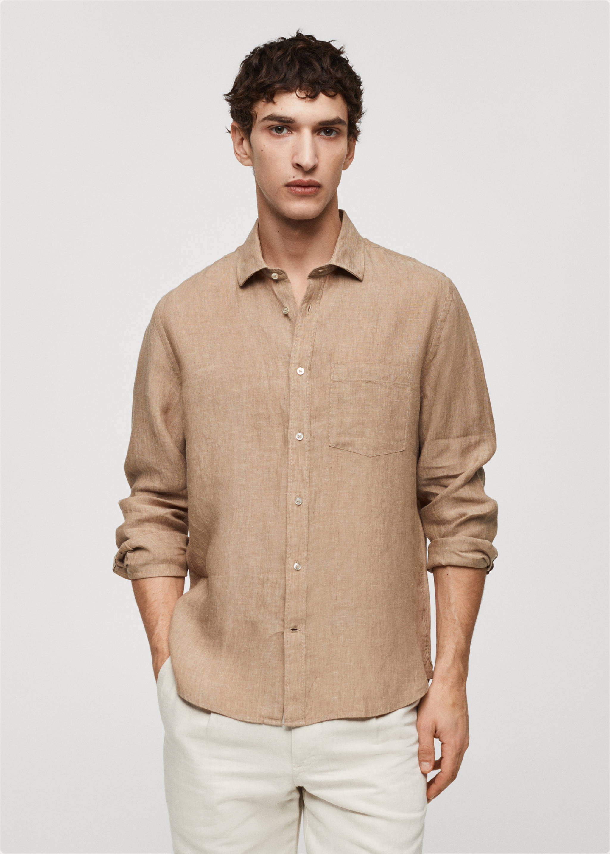 Classic fit 100% linen shirt - Medium plane