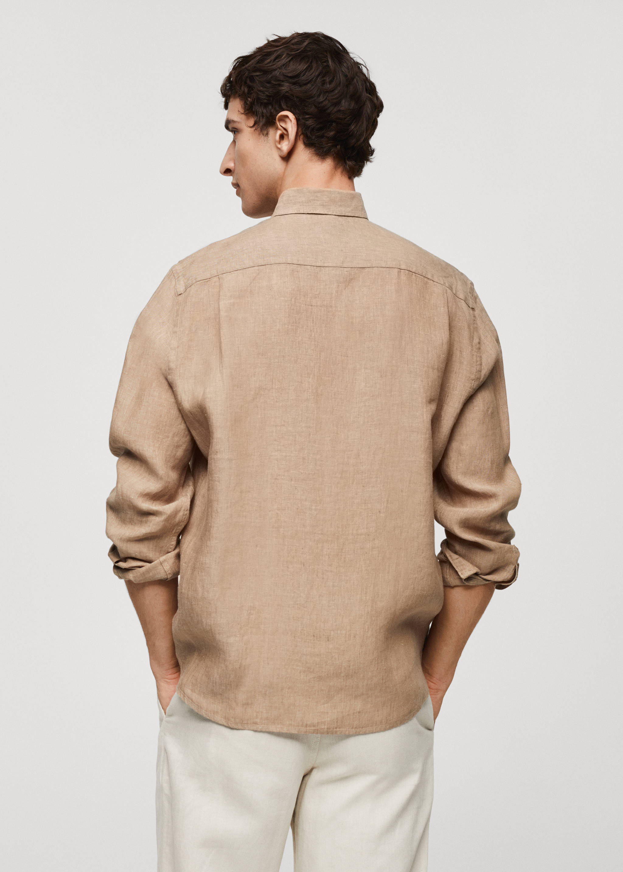 Classic fit 100% linen shirt - Reverse of the article