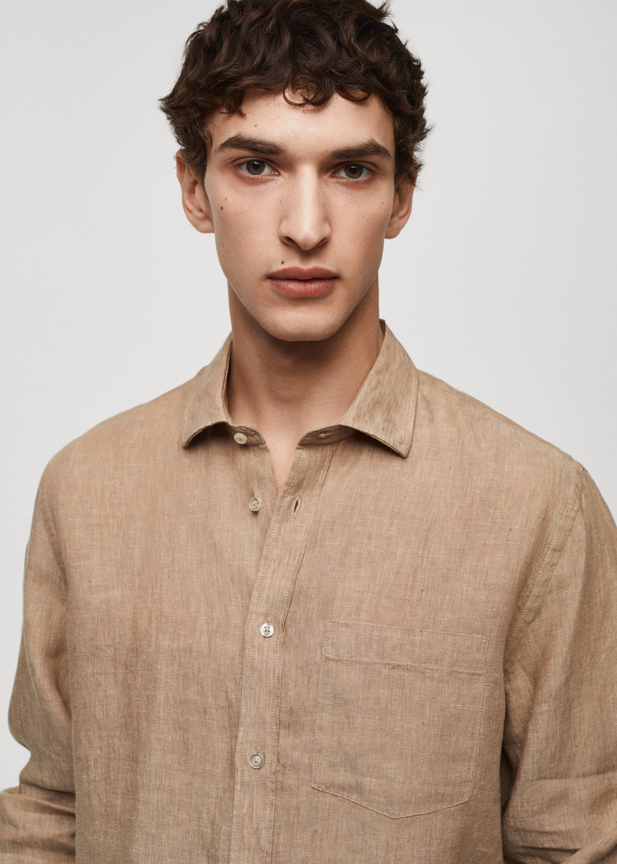 Classic fit 100% linen shirt - Details of the article 1