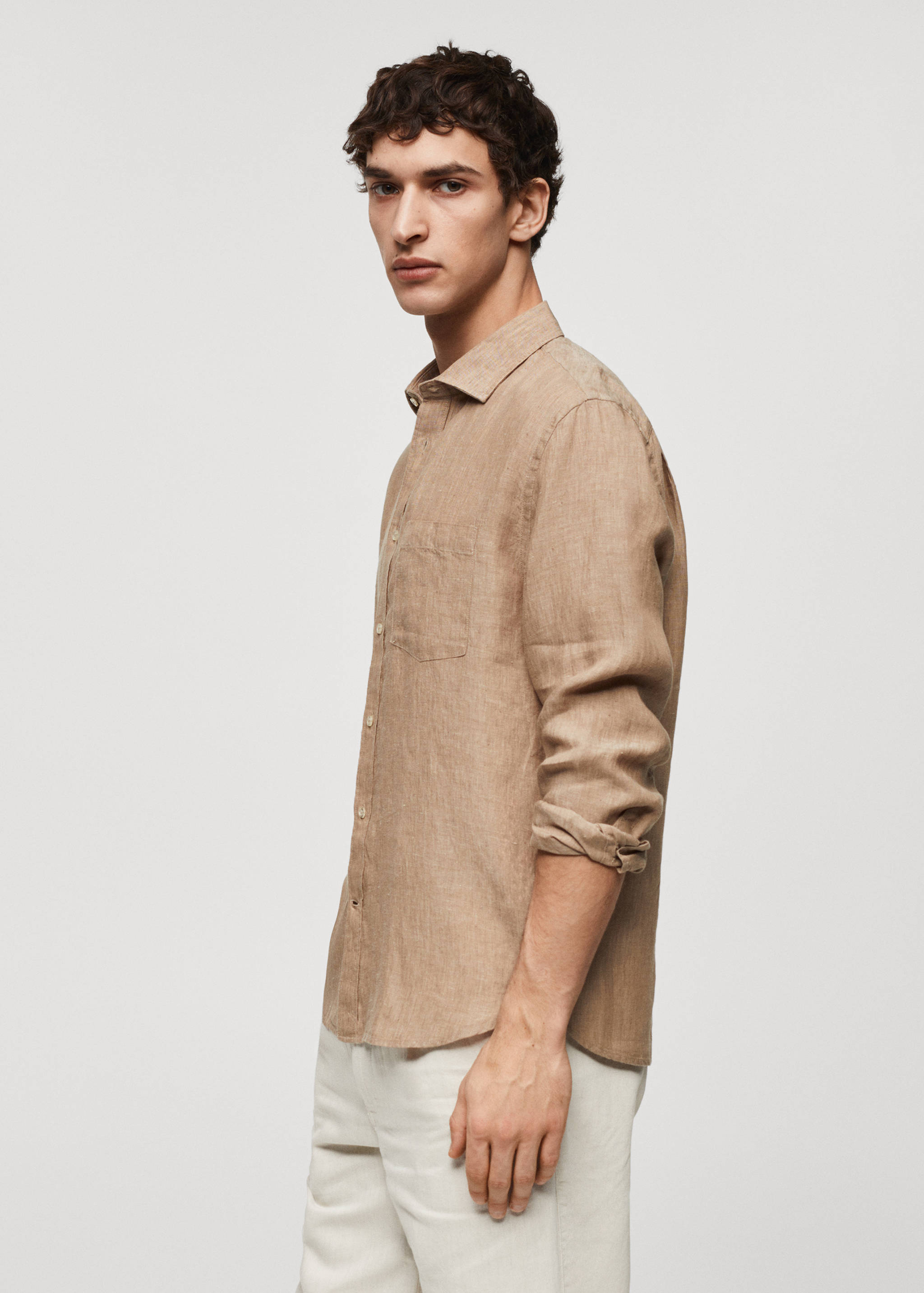 Classic fit 100% linen shirt - Details of the article 2