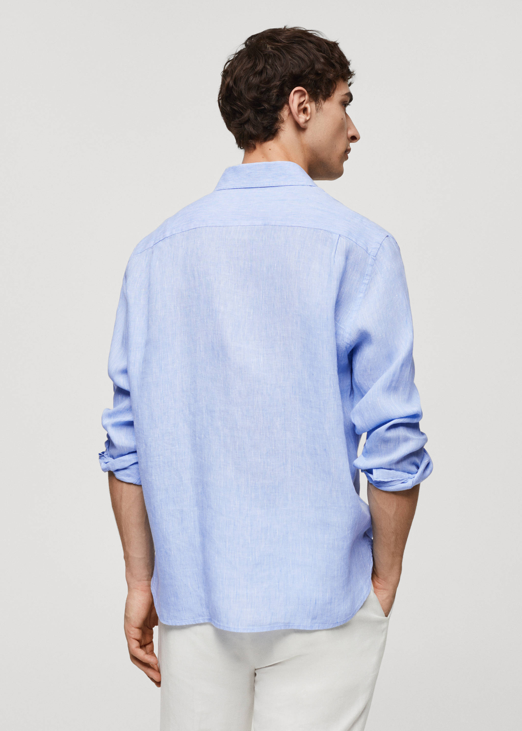 Classic fit 100% linen shirt - Reverse of the article
