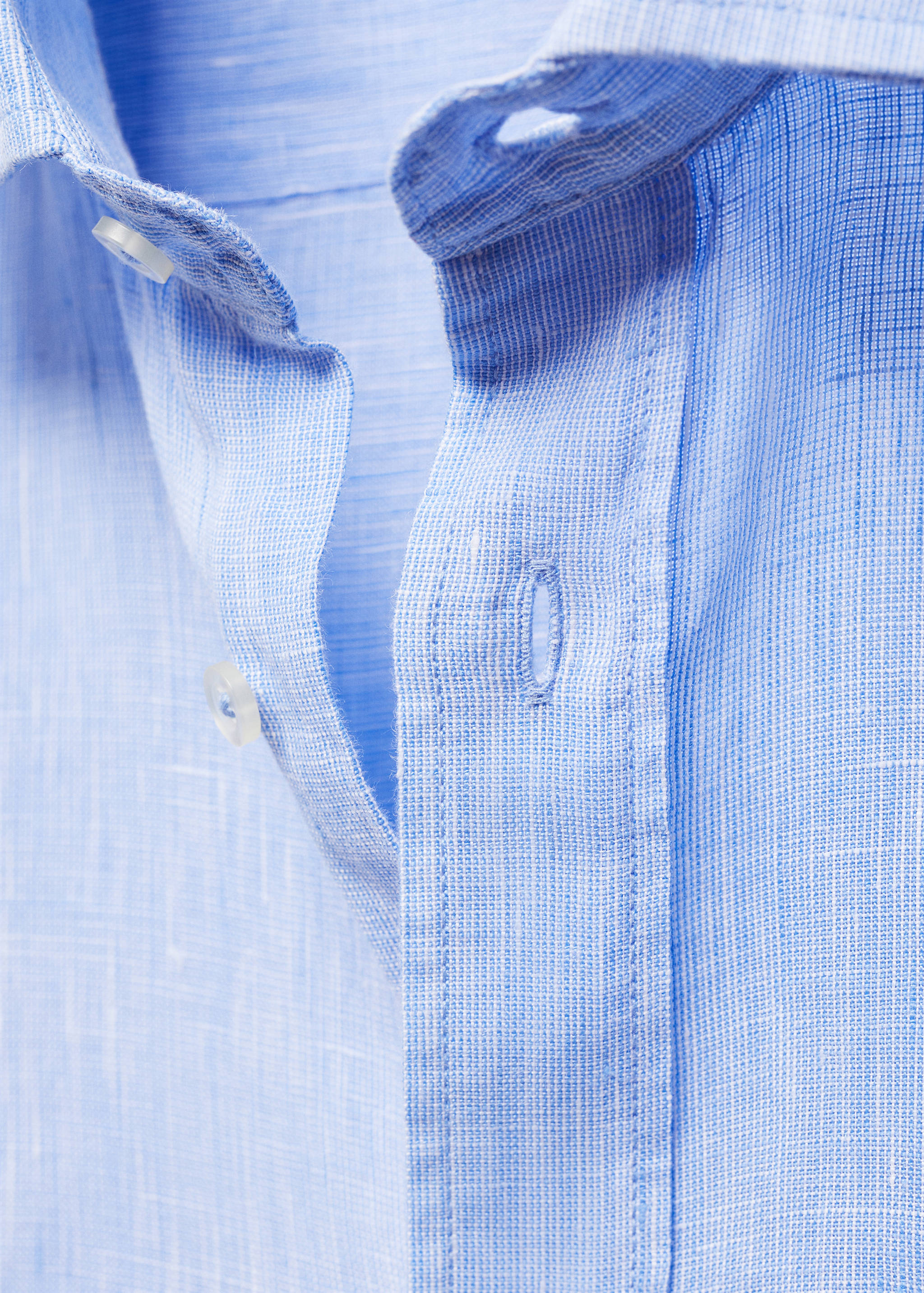 Classic fit 100% linen shirt - Details of the article 8