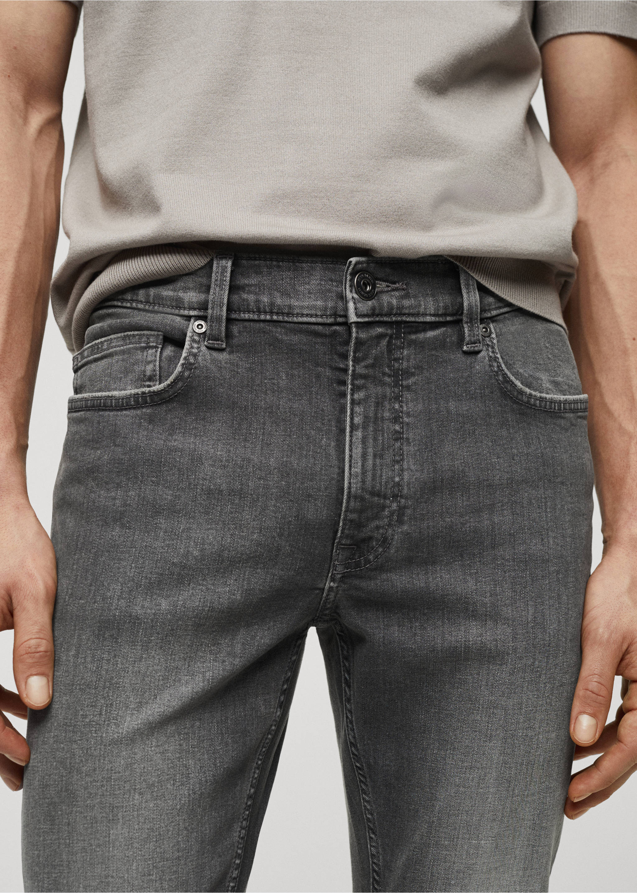 Skinny-fit jeans - Details of the article 1, Denim Grey. Ref: 67035990-00.