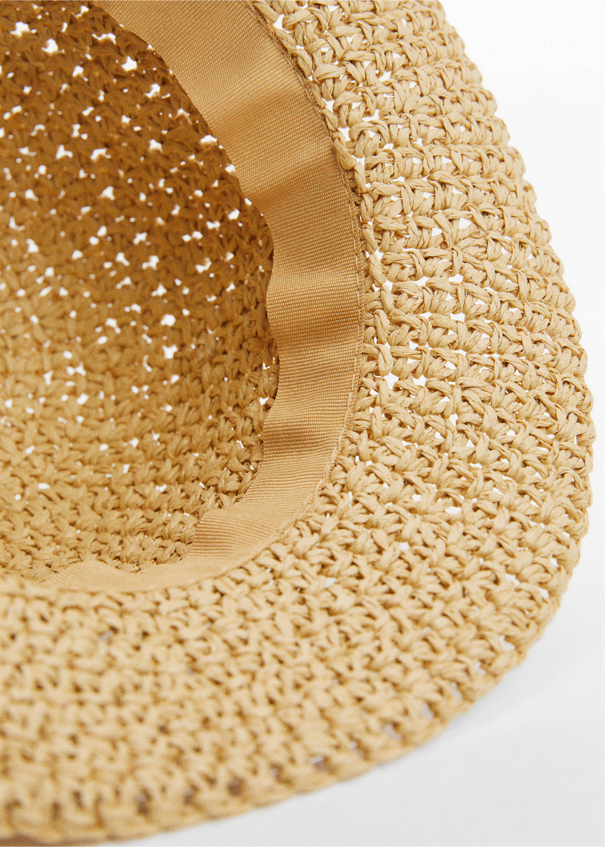 Flowers straw hat - Details of the article 1, Sand. Ref: 67035995-00.