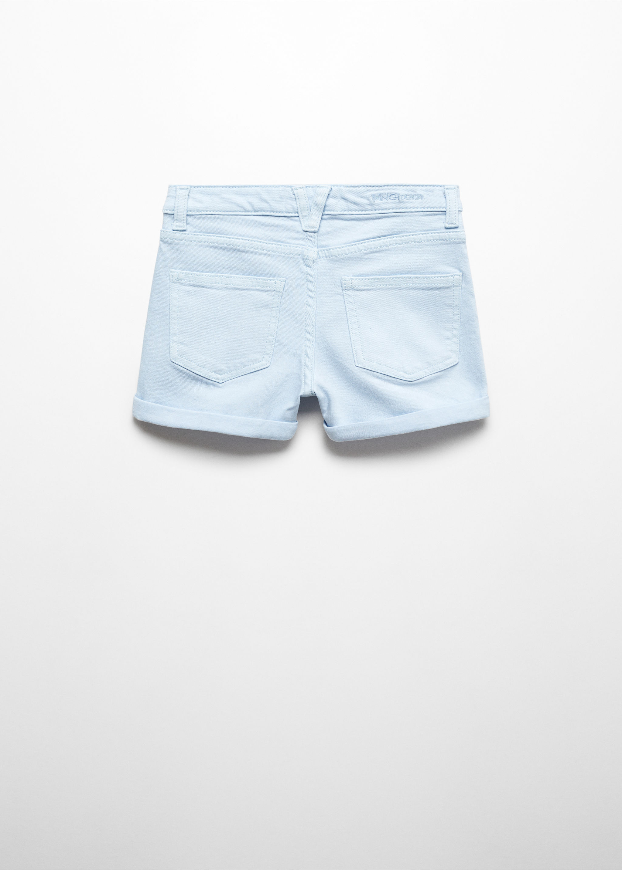 Rolled-up hem denim shorts - Reverse of the article