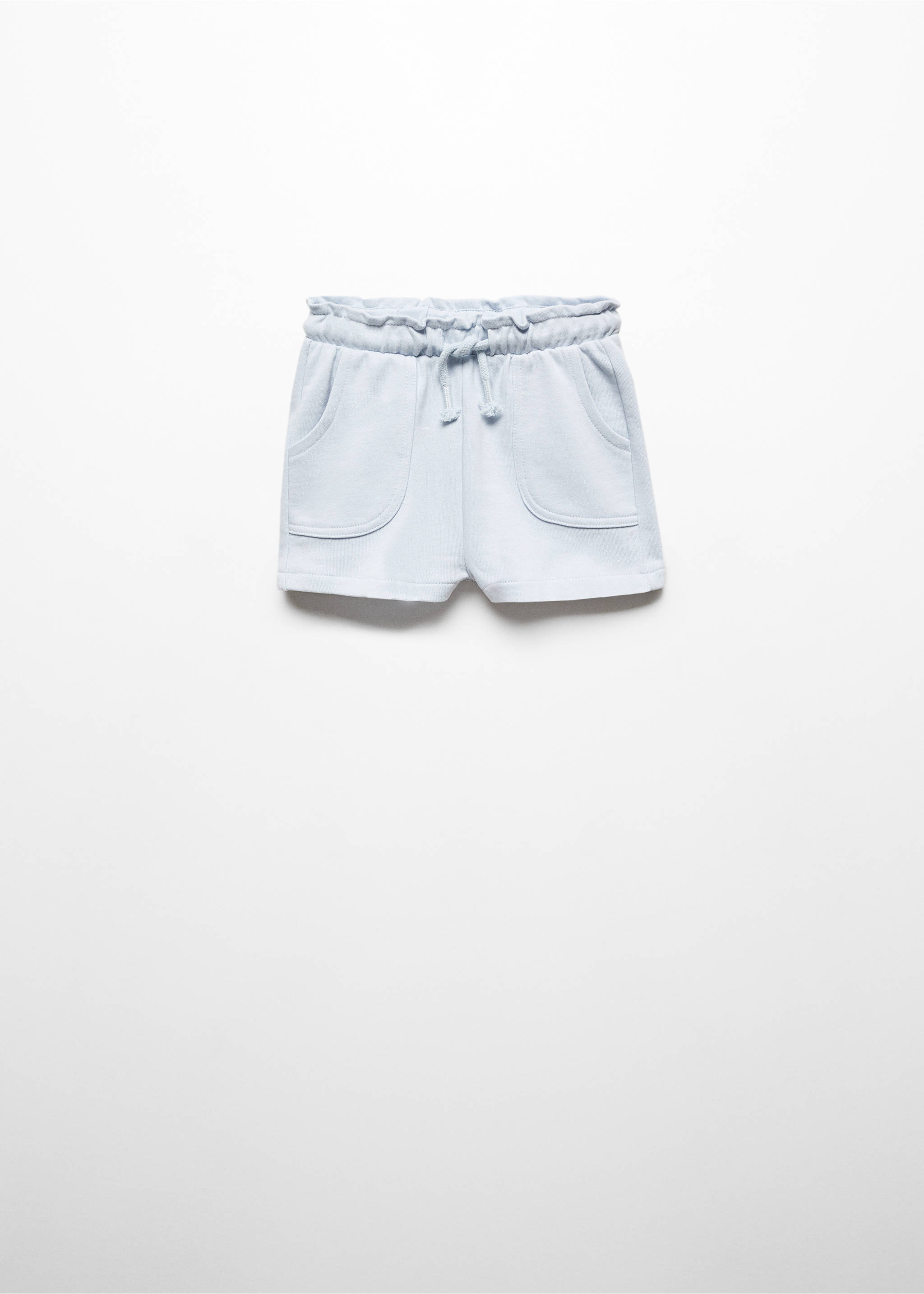 Cotton drawstring waist shorts - Article without model, Sky Blue. Ref: 67036012-00.