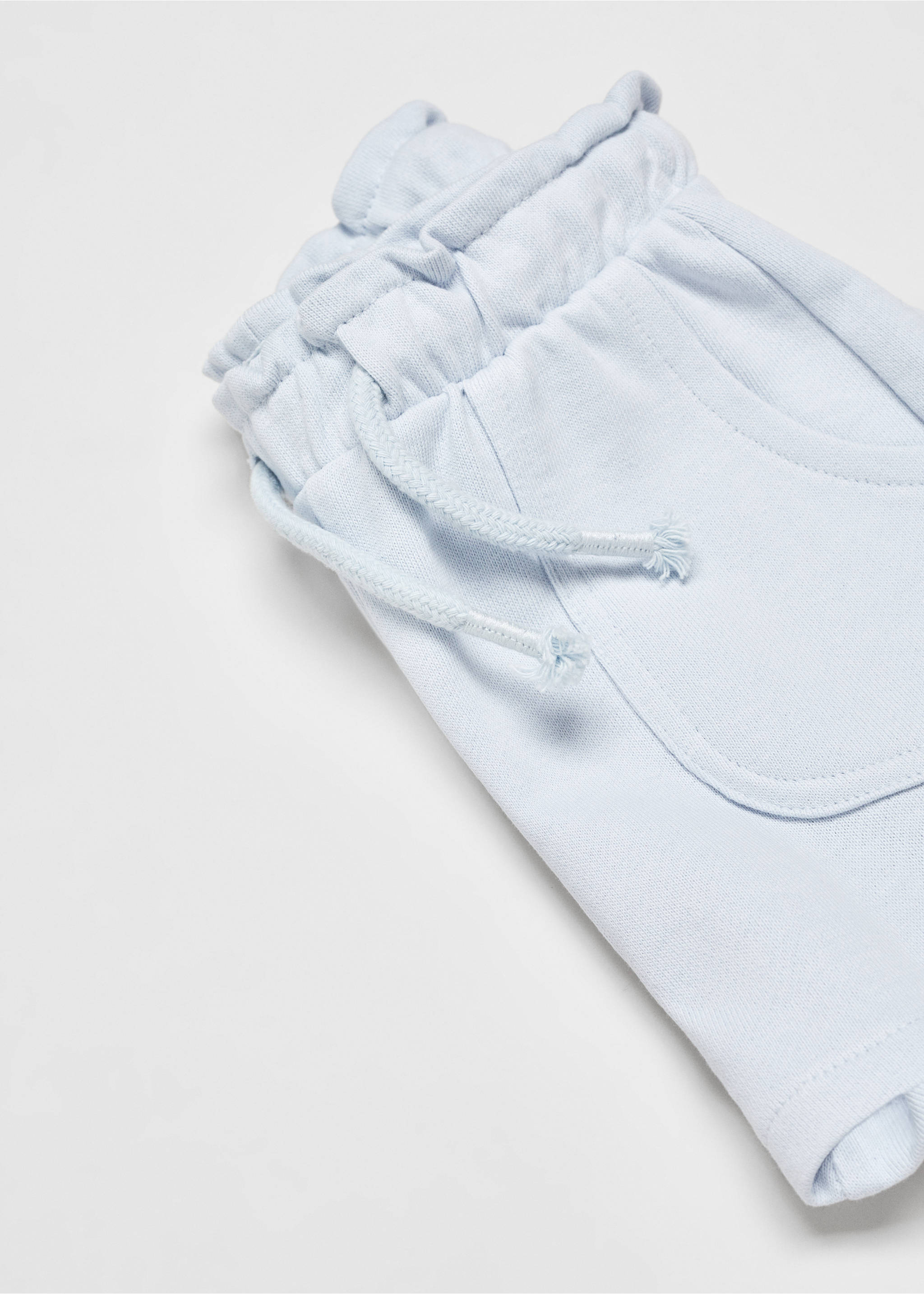 Cotton drawstring waist shorts - Details of the article 0, Sky Blue. Ref: 67036012-00.