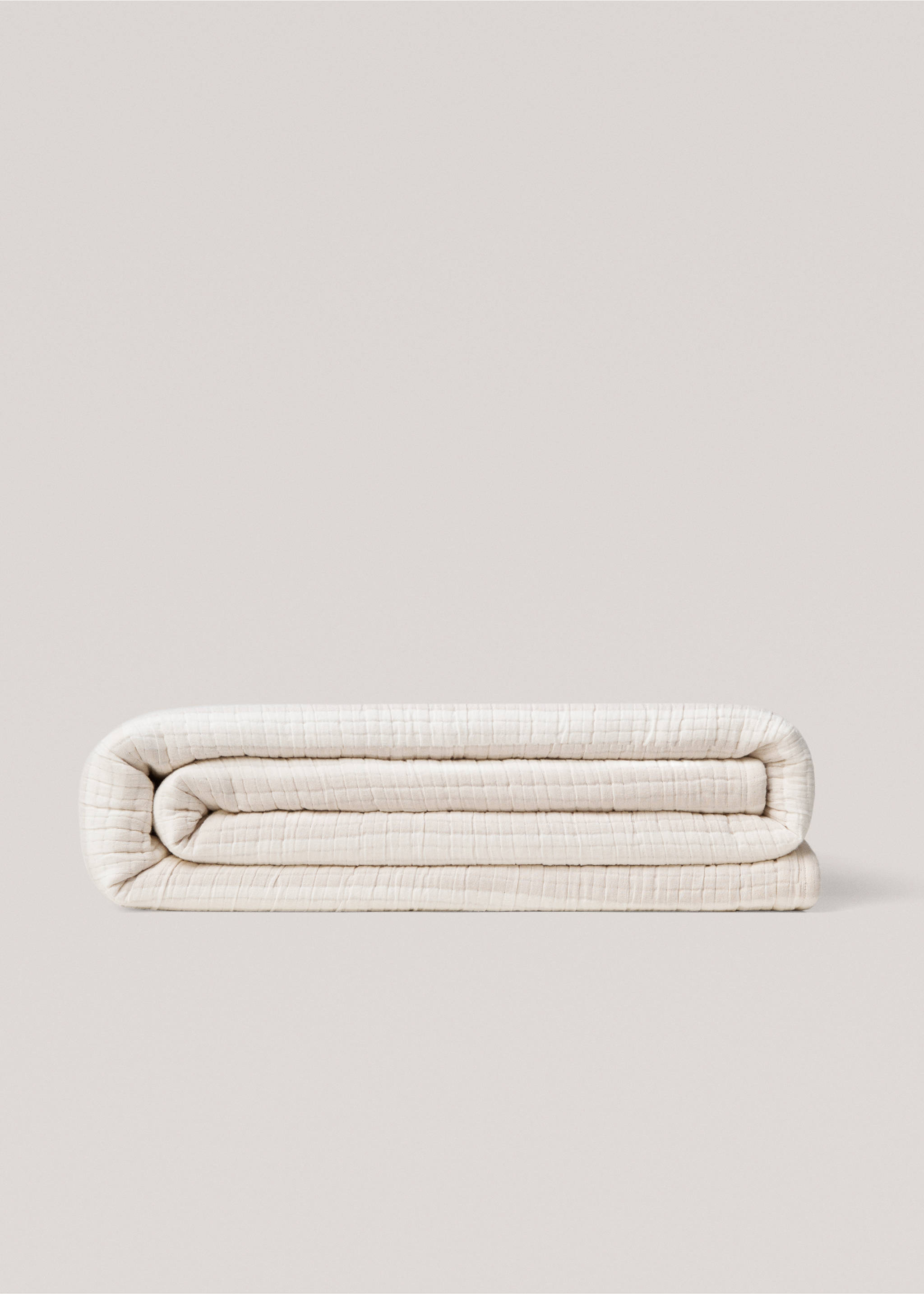 100% cotton striped woven bedspread - Article without model, Sand. Ref: 67036014-00.