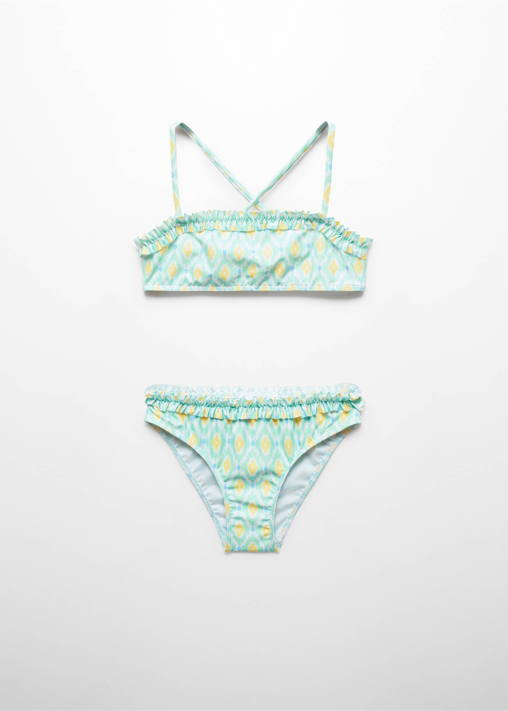 Bikini mit Blumenmuster - Artikel ohne Model, Wassergrün. Ref: 67036022-00.