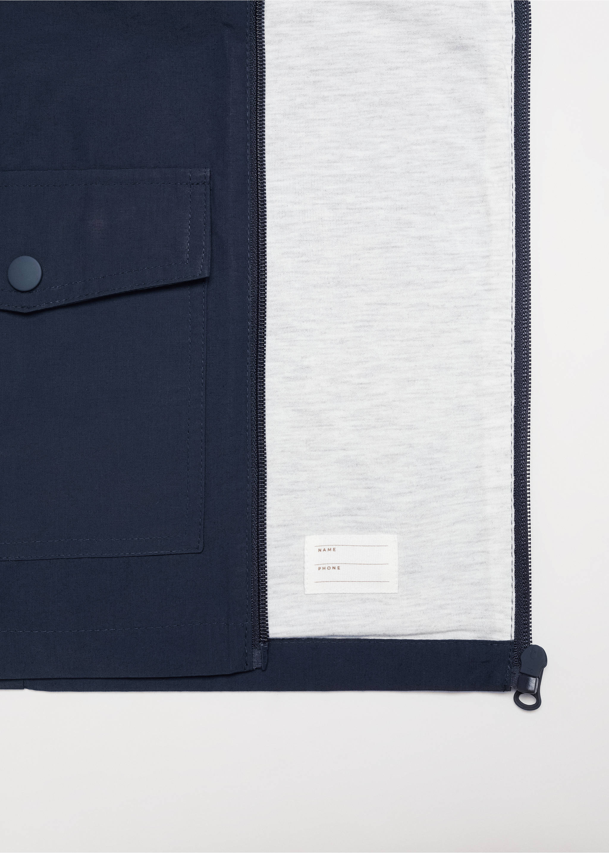 Pocket waterproof parka - Details of the article 0, Dark Navy. Ref: 67036025-00.